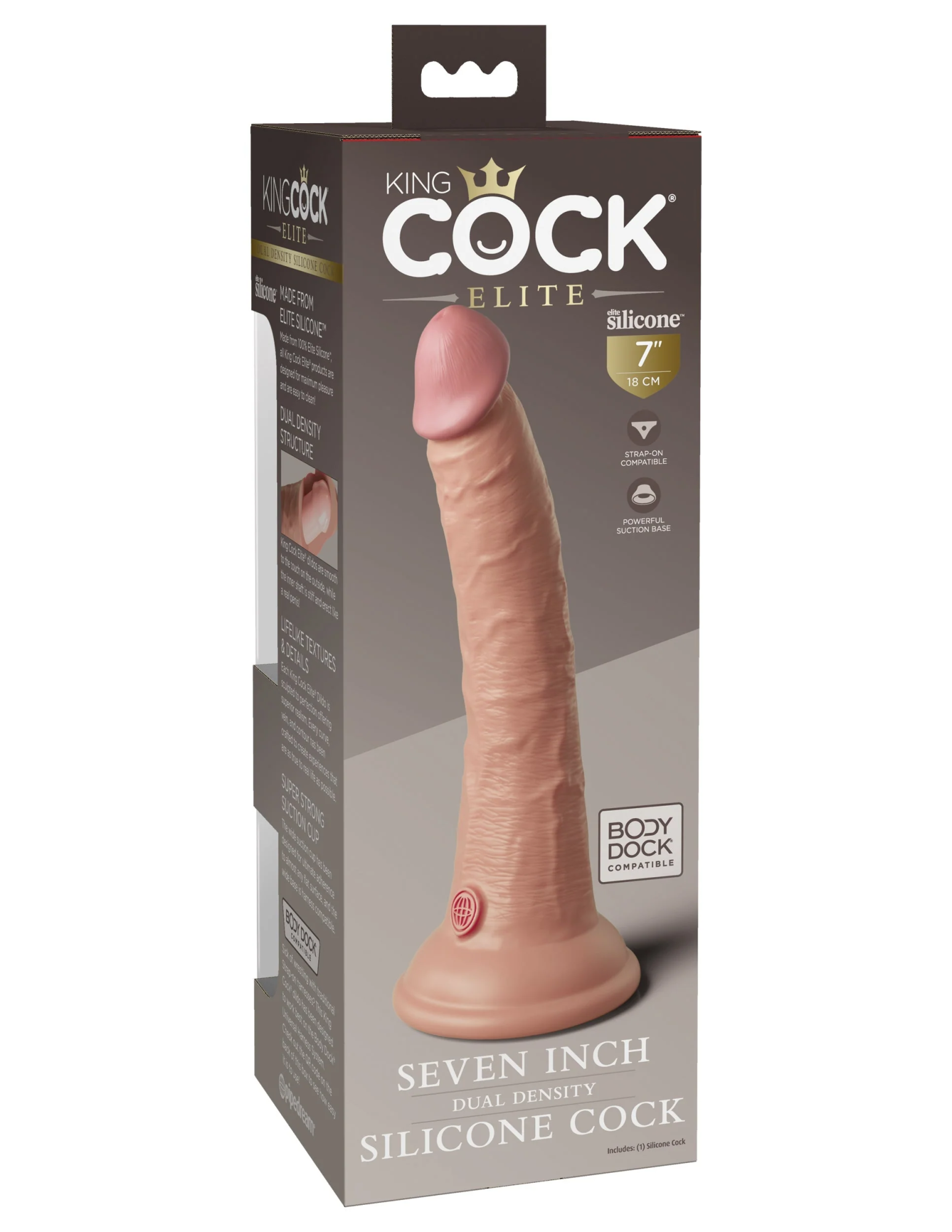 фаллоимитатор kc elite 7" dual density silicone dong - light pipedream 577121pd в Мурманске