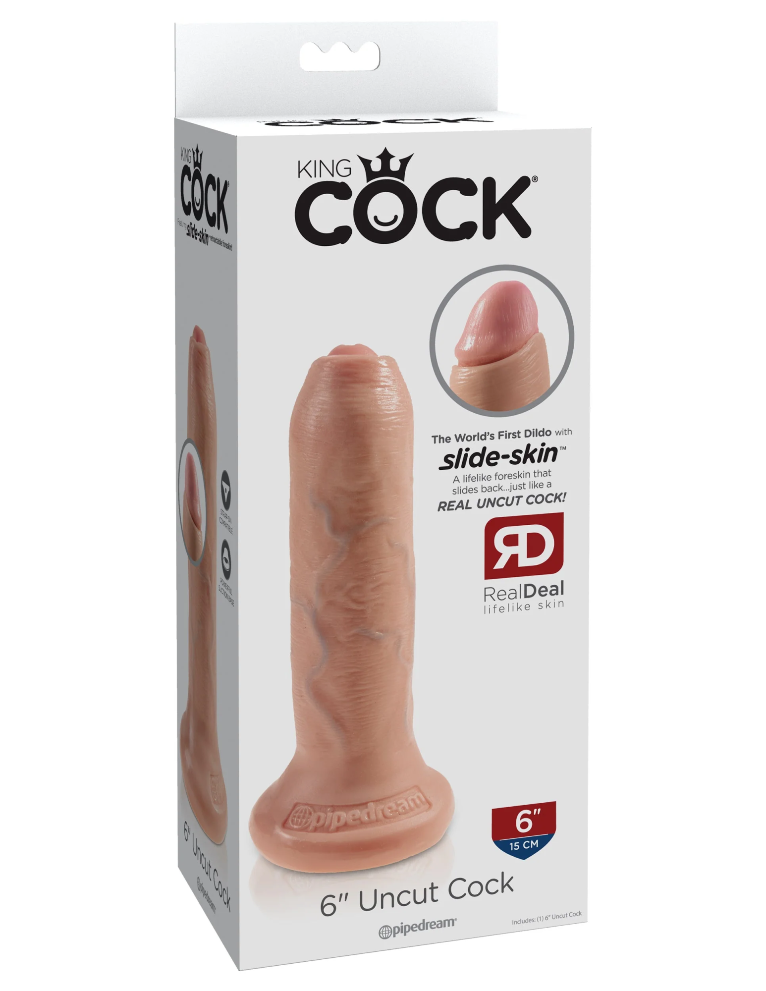 фаллоимитатор king cock 6" uncut - flesh pipedream 556021pd в Мурманске