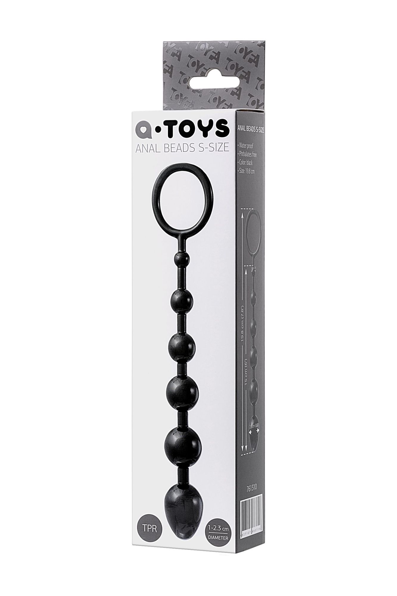 анальная цепочка toyfa a-toys s, tpe, черный, 19,8см в Мурманске