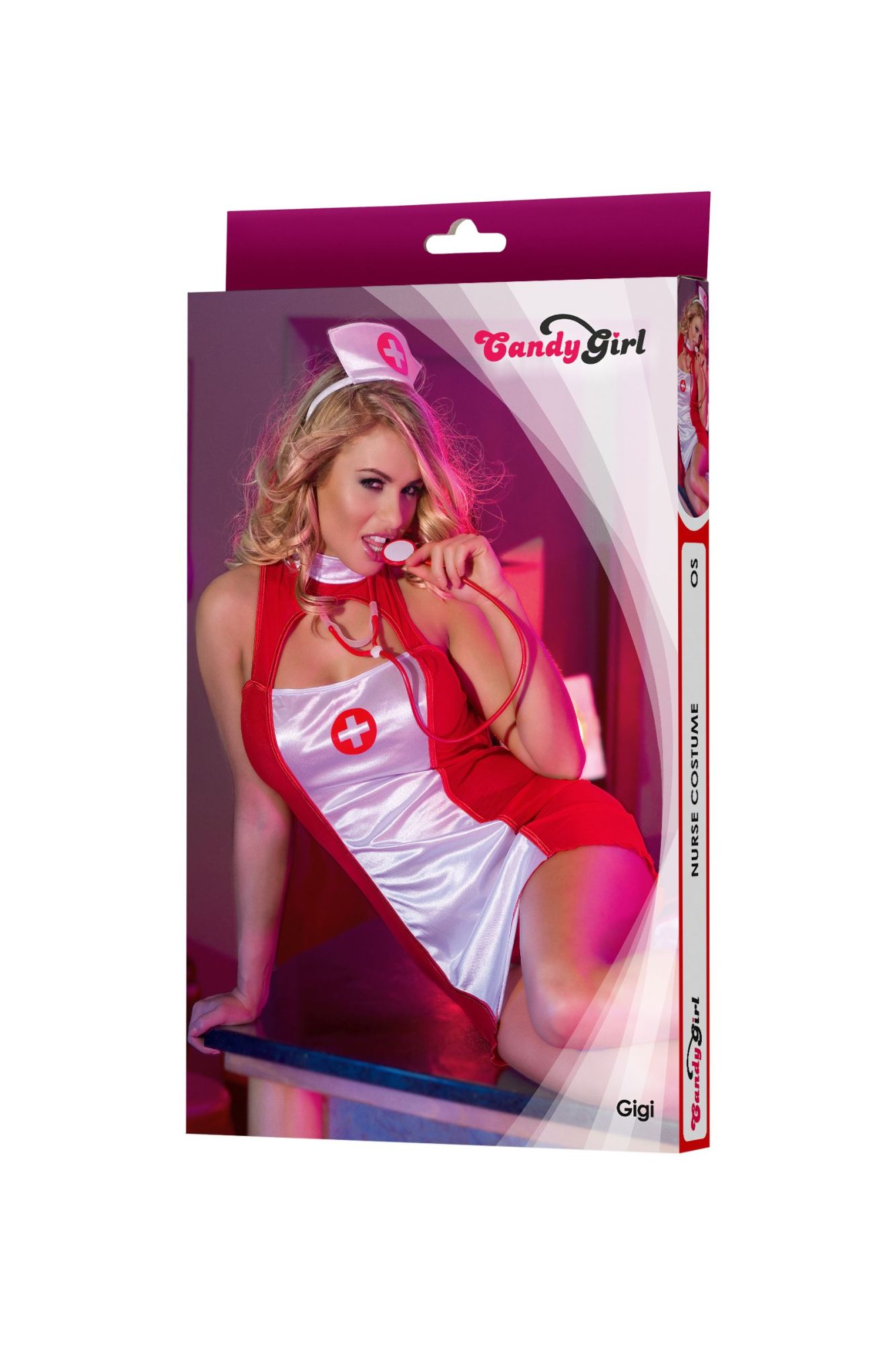 Эротическое костюм медсестры candy girl gigi (платье, головной убор, стетоскоп), красный, os в Мурманске