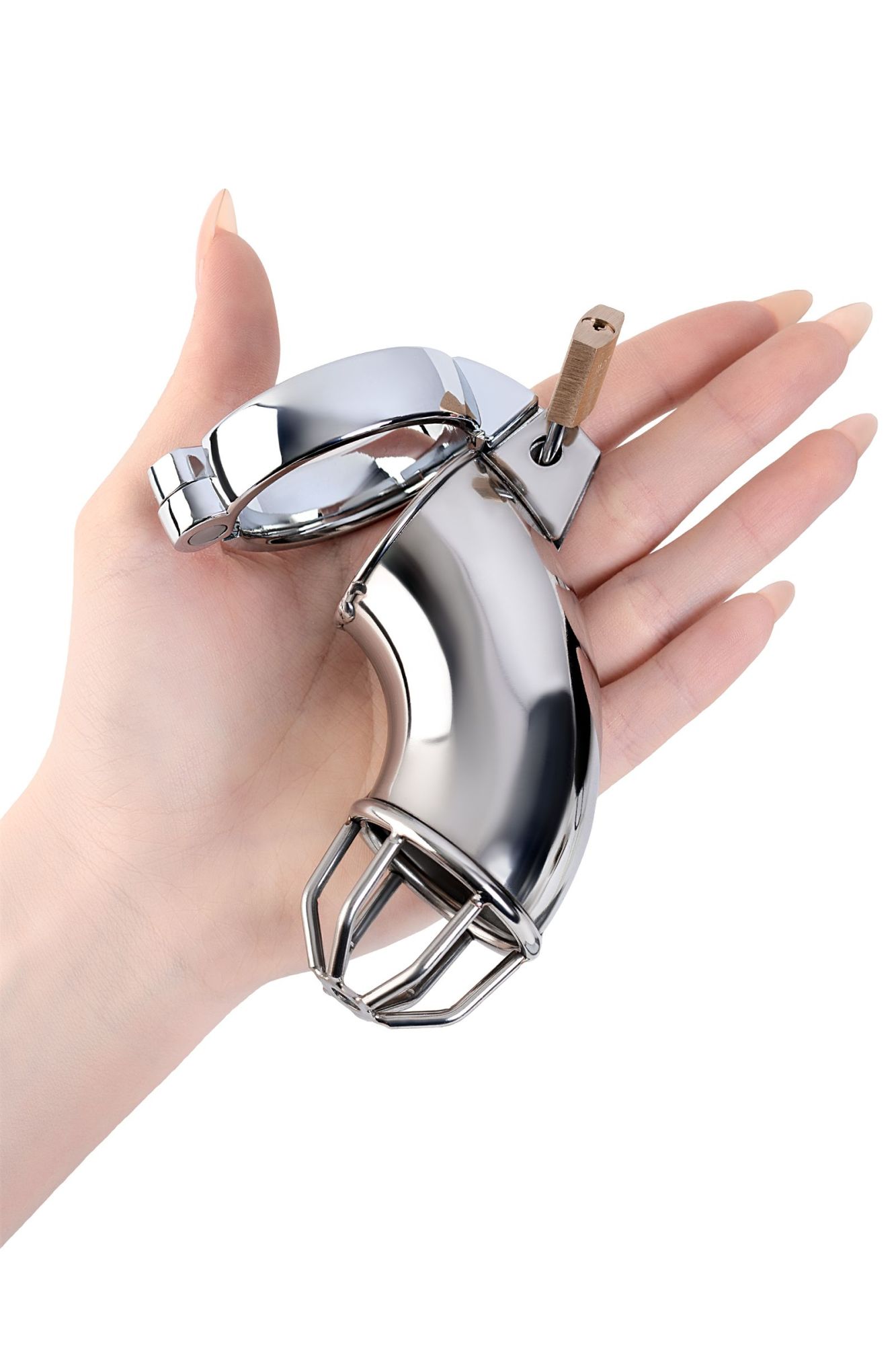 пояс верности мужской toyfa metal с открытой головкой, серебряный, 13 см в Мурманске