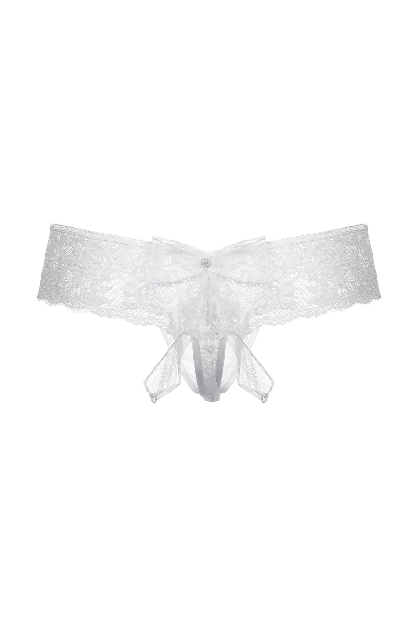 Эротическое шортики с бантиком открытые кружевные softline collection, белый, m/l в Мурманске