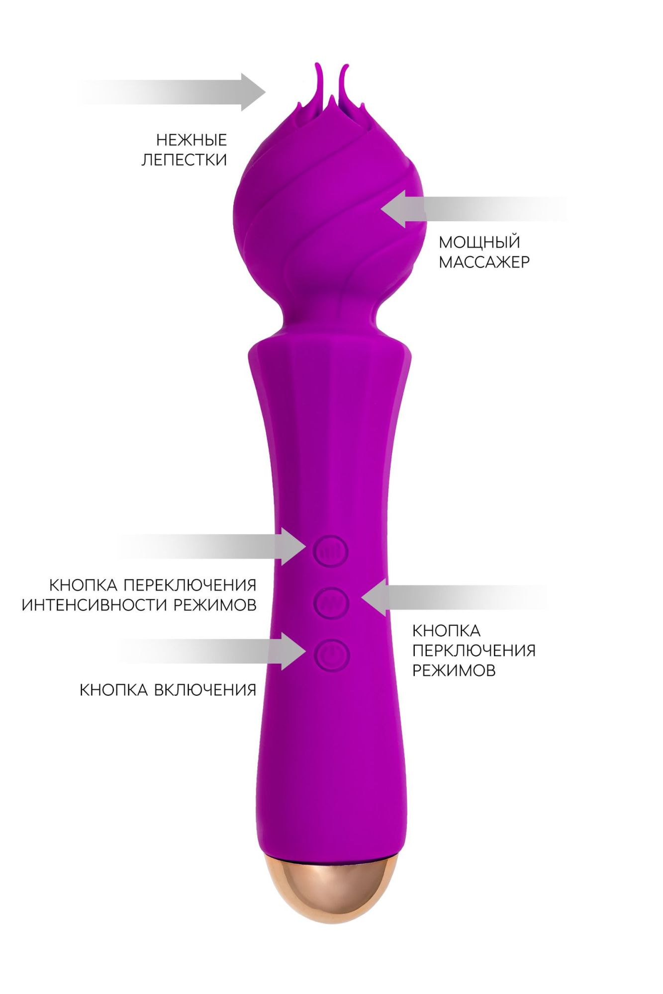 вибратор flovetta by toyfa hyacinth, силикон, фиолетовый, 21,5 см в Мурманске