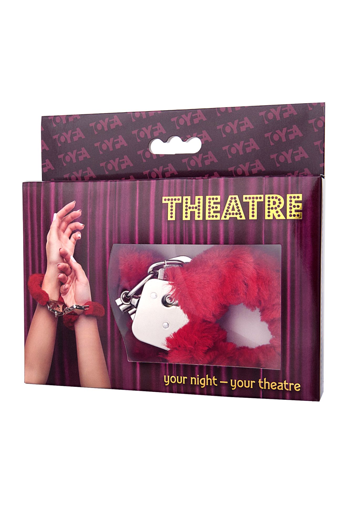 наручники toyfa theatre, меховые,  красные, 28 см. в Мурманске