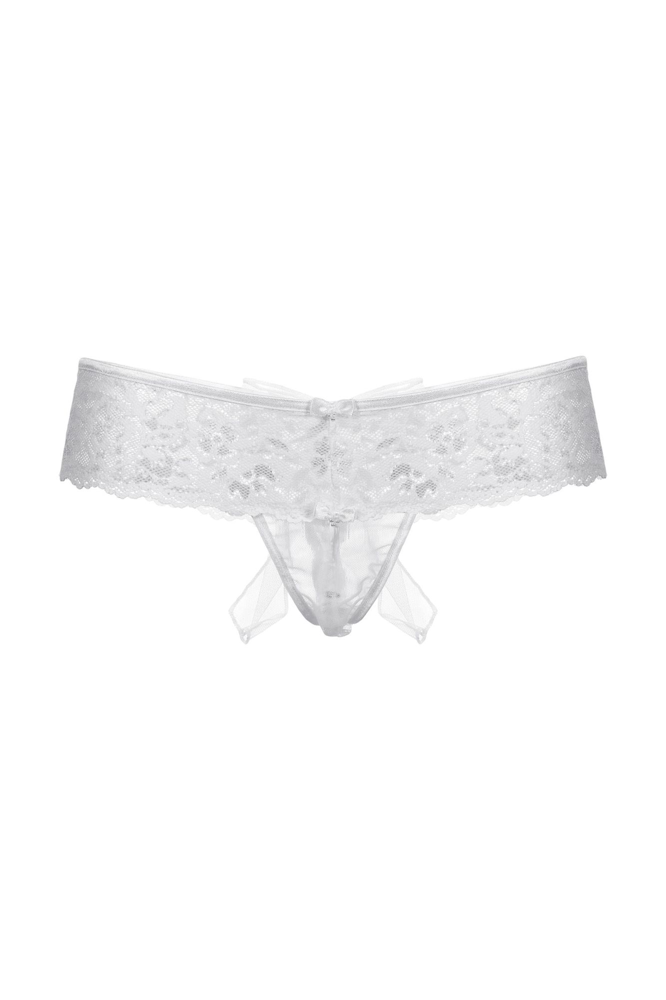 Эротическое шортики с бантиком открытые кружевные softline collection, белый, m/l в Мурманске
