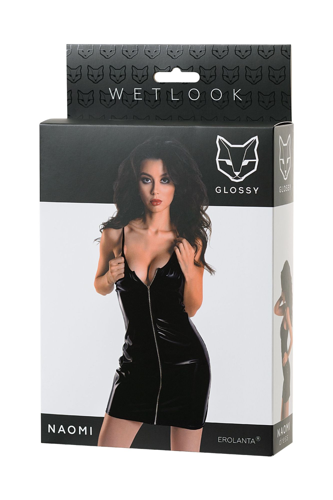 Эротическое платье glossy naomi из материала wetlook, черное, m в Мурманске