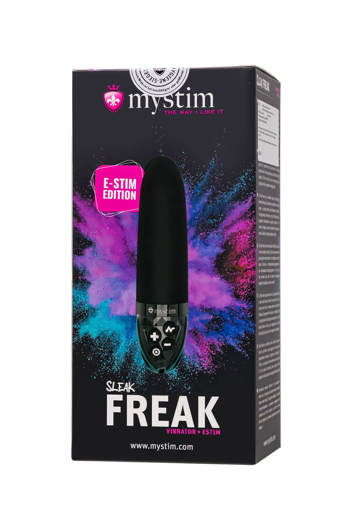 вибратор mystim sleak freak с электростимуляцией,силикон, черный, 14,5 см в Мурманске