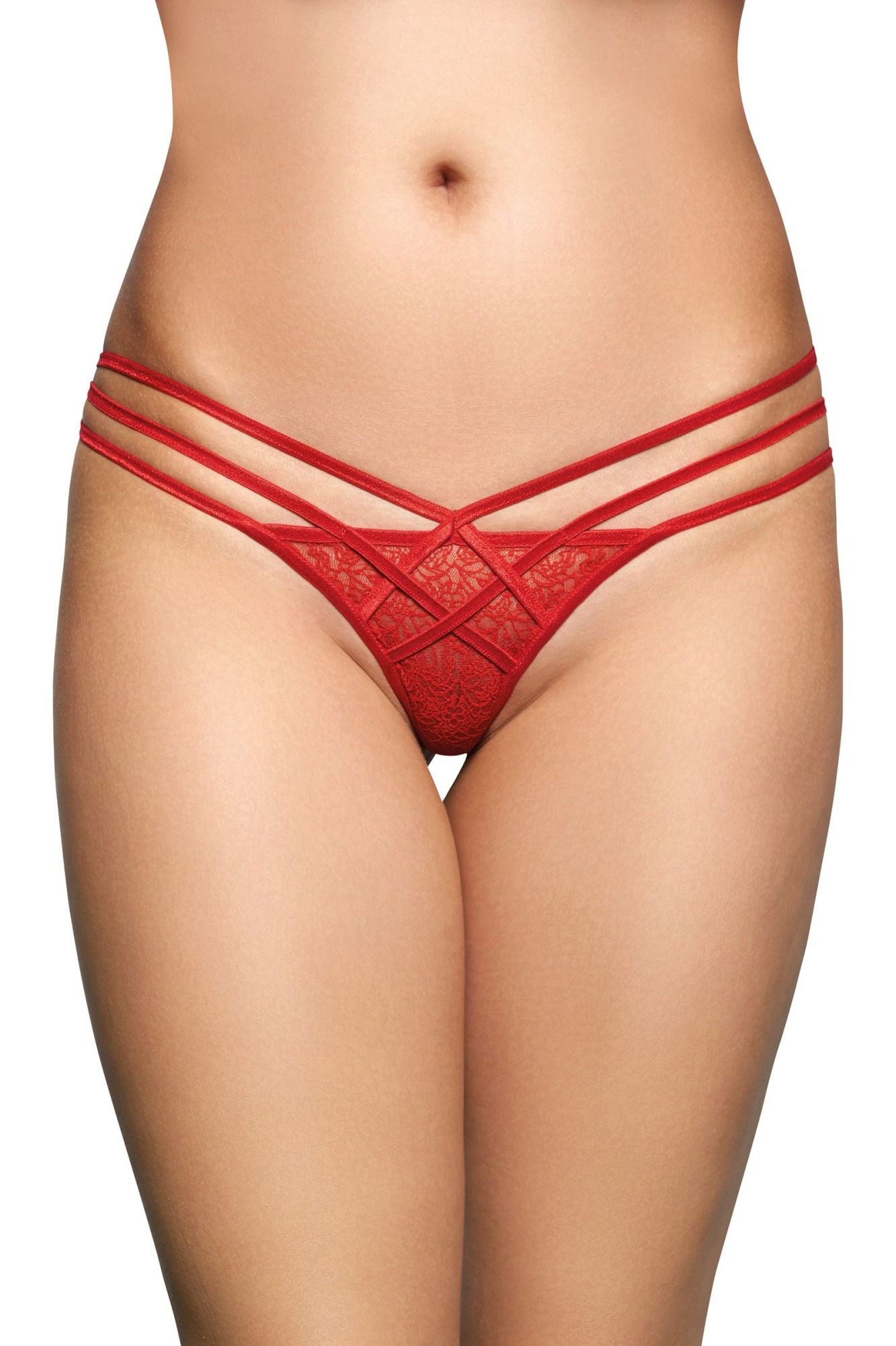Эротическое стринги с геометрическим узором softline collection, красный, s/m в Мурманске