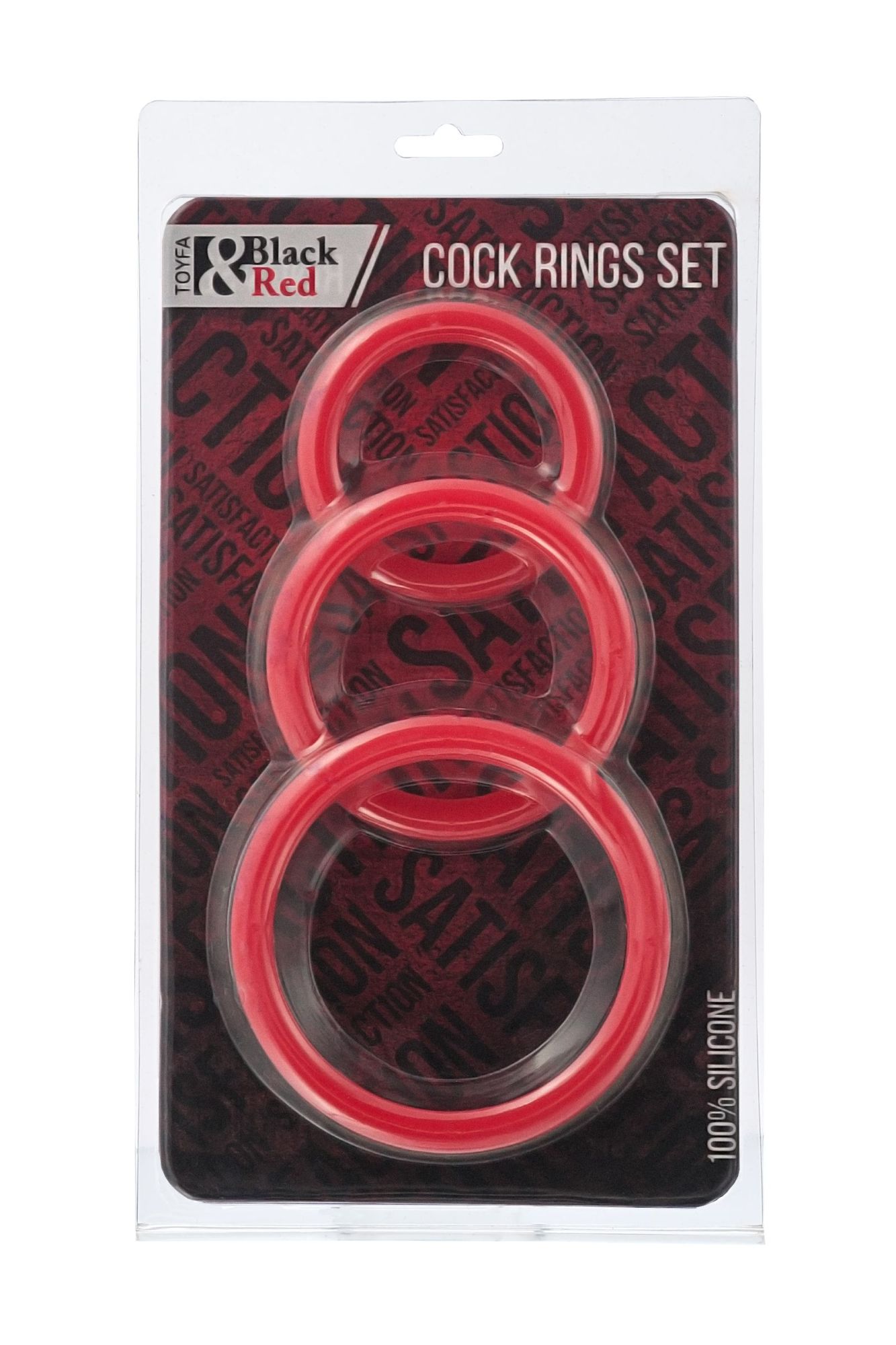 набор эрекционных колец black & red toyfa, силикон, красный в Мурманске
