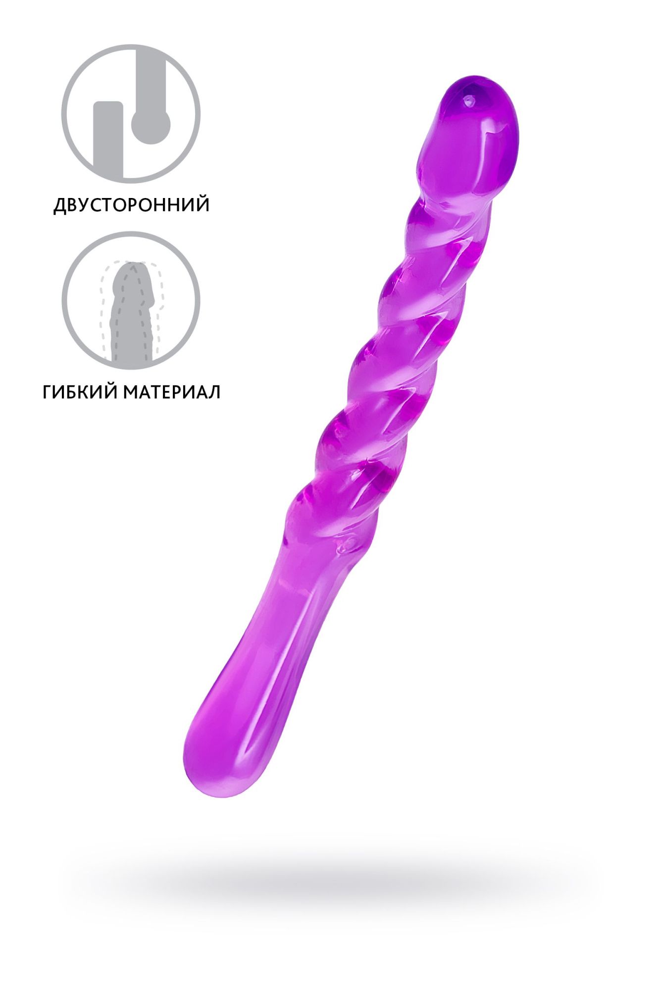 двусторонний фаллоимитатор a-toys by toyfa tanza, tpe, фиолетовый, 27,5 см в Мурманске