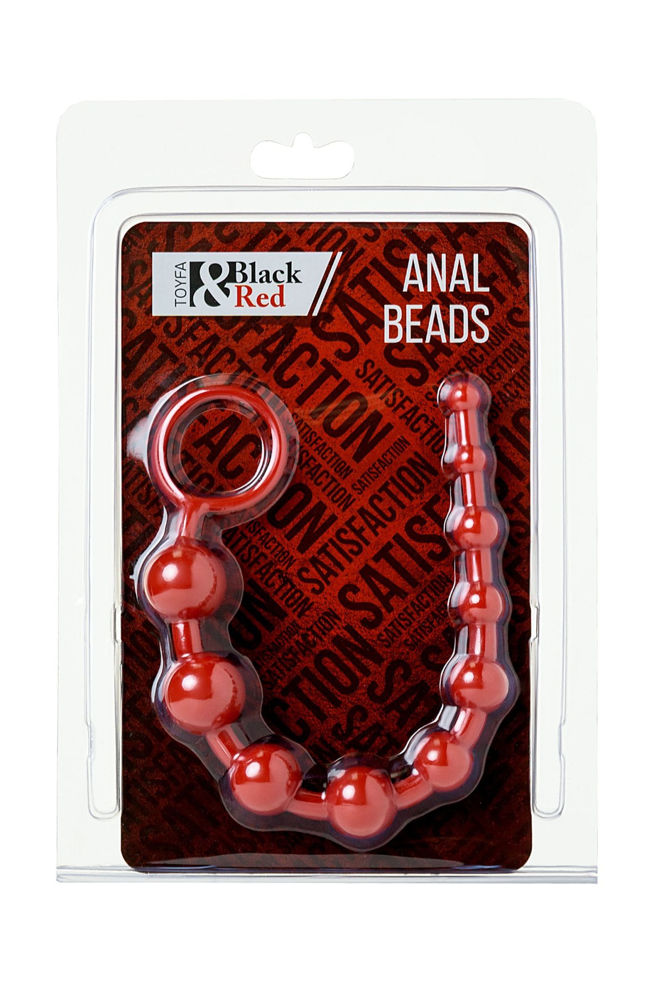 анальная цепочка black & red by toyfa, пвх, красная, 31 см, ø 3 см в Мурманске