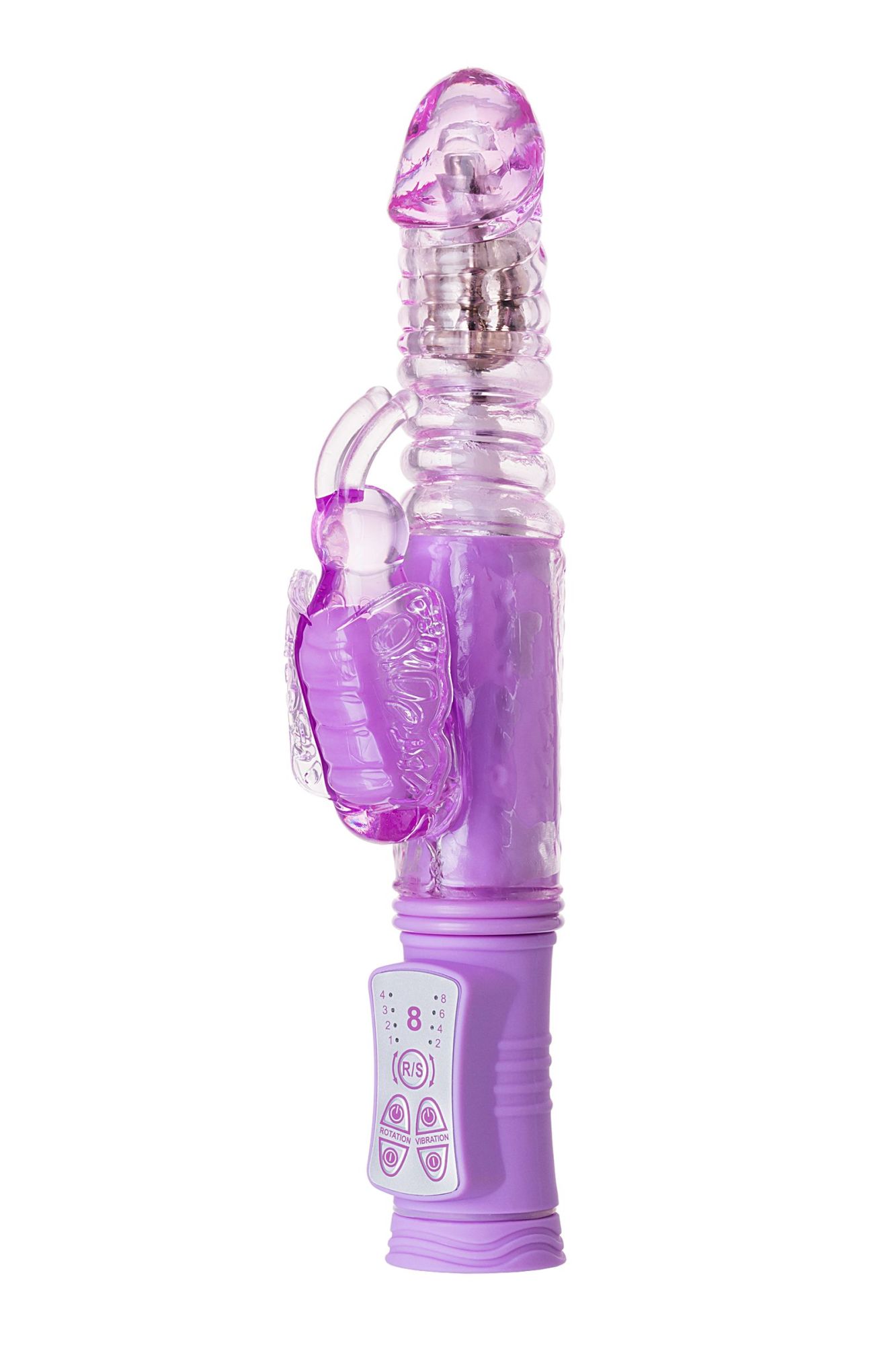 вибратор с клиторальным стимулятором toyfa a-toys serk high-tech fantasy, tpe, фиолетовый, 24,5 см в Мурманске