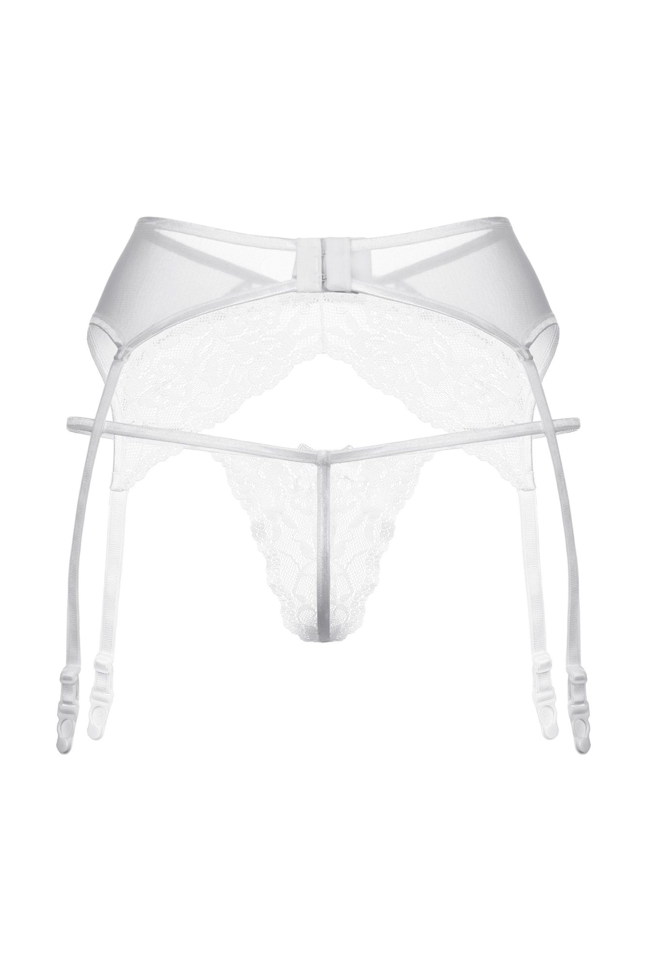Эротическое пояс для чулок и стринги кружевные softline collection, белый, m/l в Мурманске