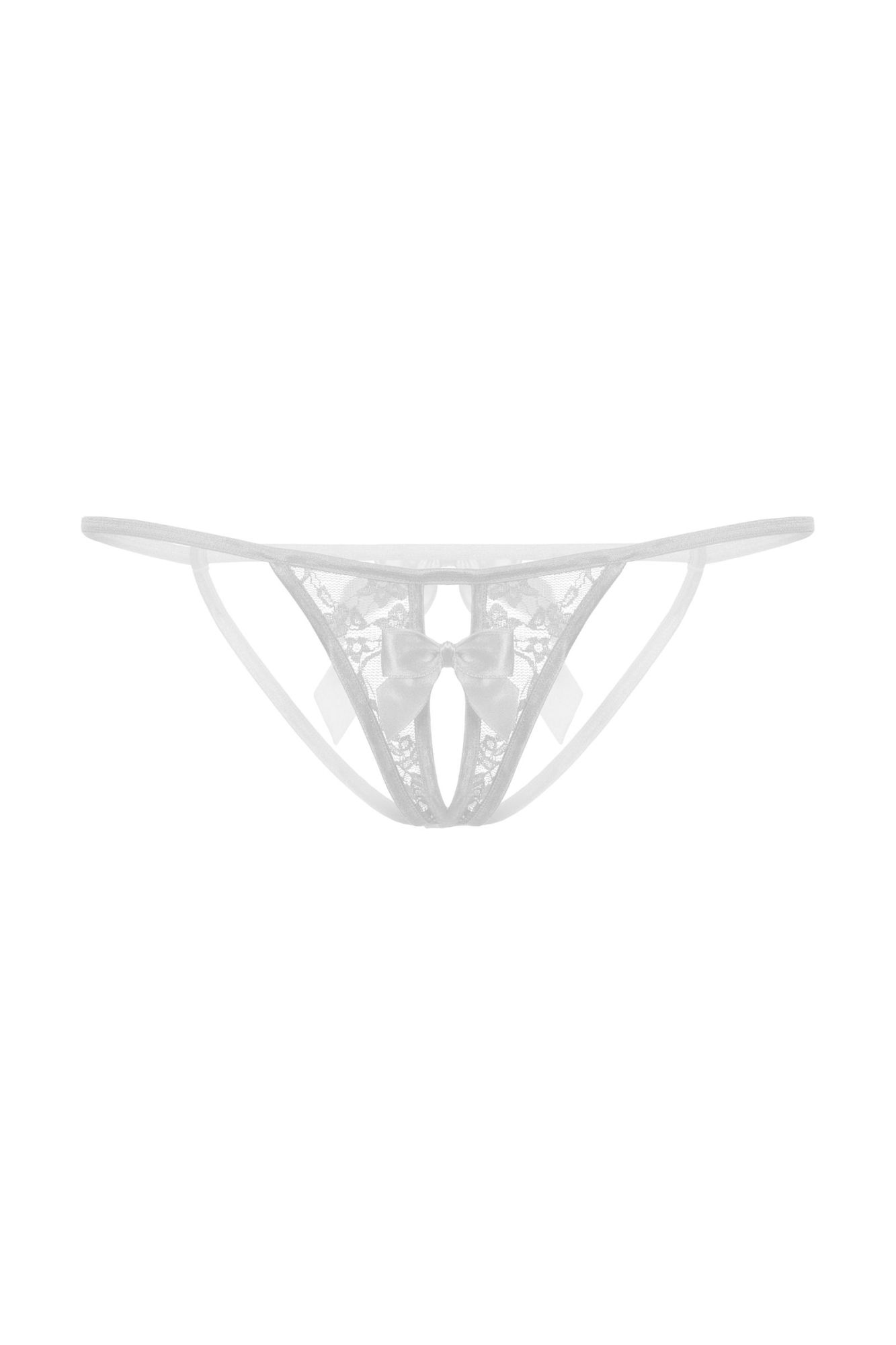 Эротическое стринги с бантиком открытые кружевные softline collection, белый, s/l в Мурманске