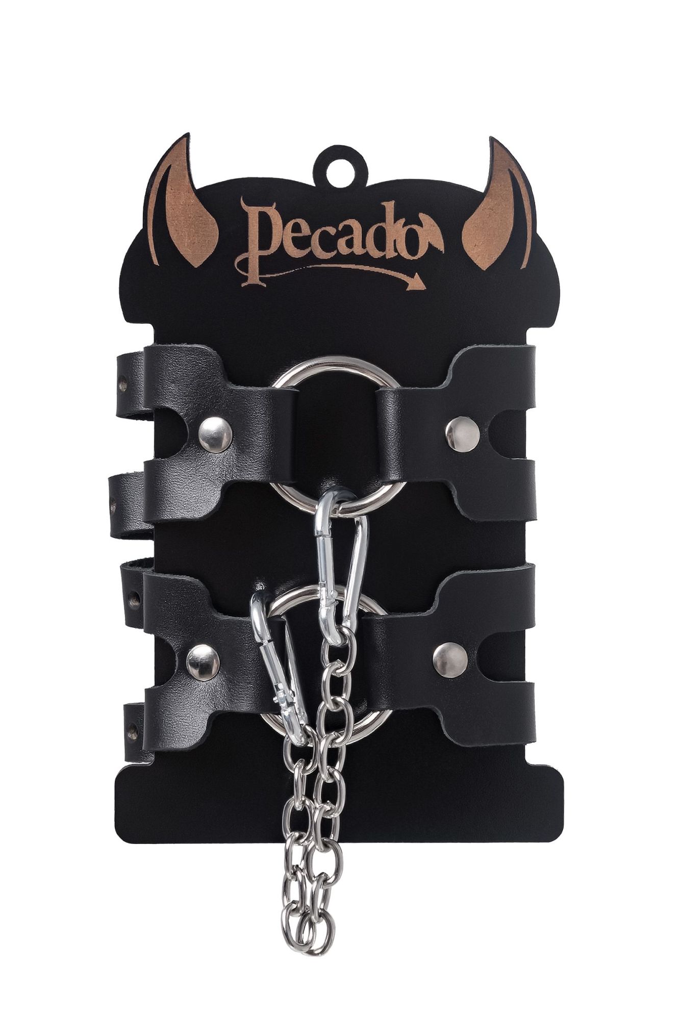 оковы pecado bdsm, из двух ремешков, натуральная кожа, чёрные в Мурманске