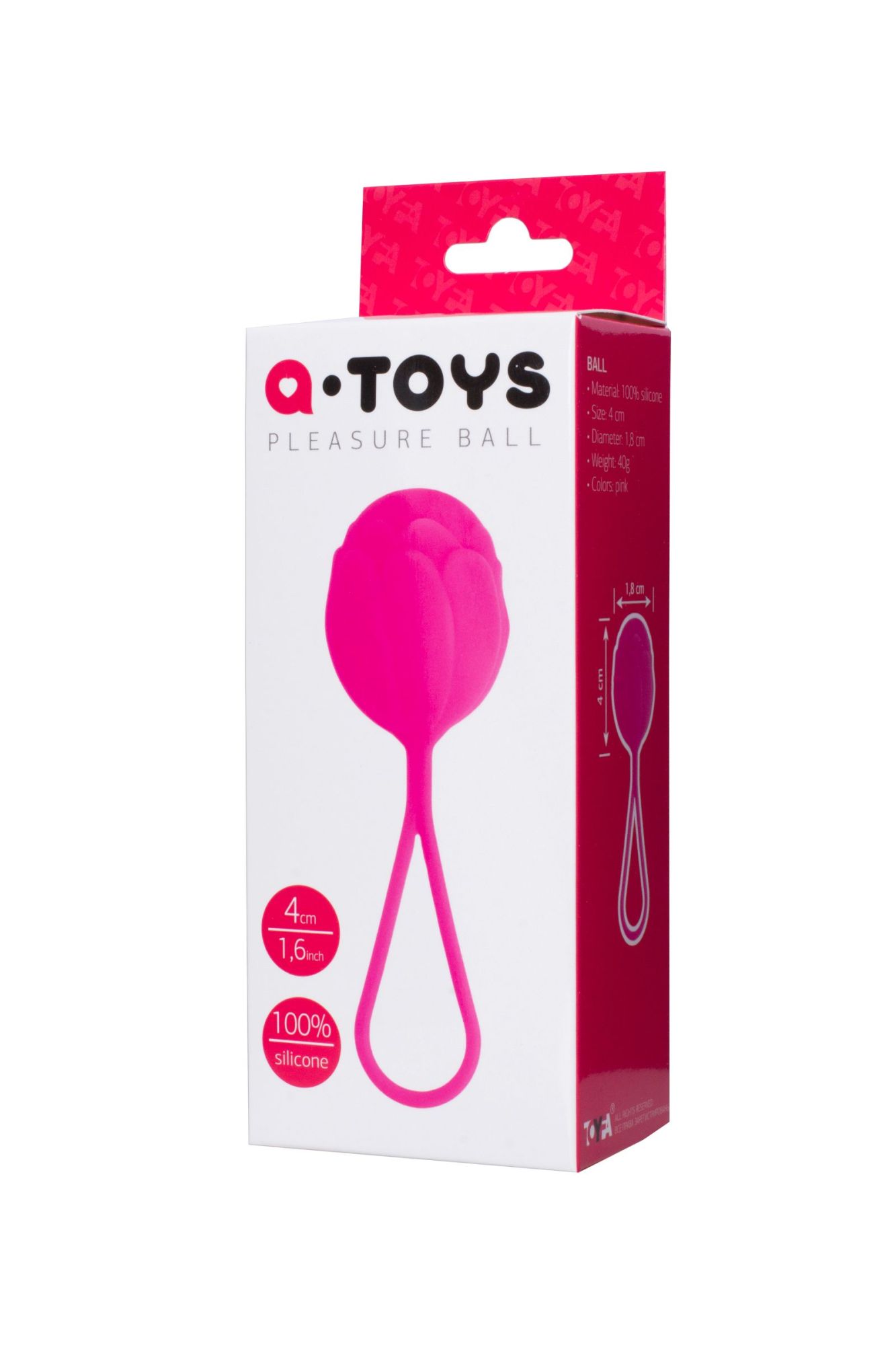 вагинальные шарики toyfa  a-toys rosi, силикон, розовый, 10,5 см в Мурманске