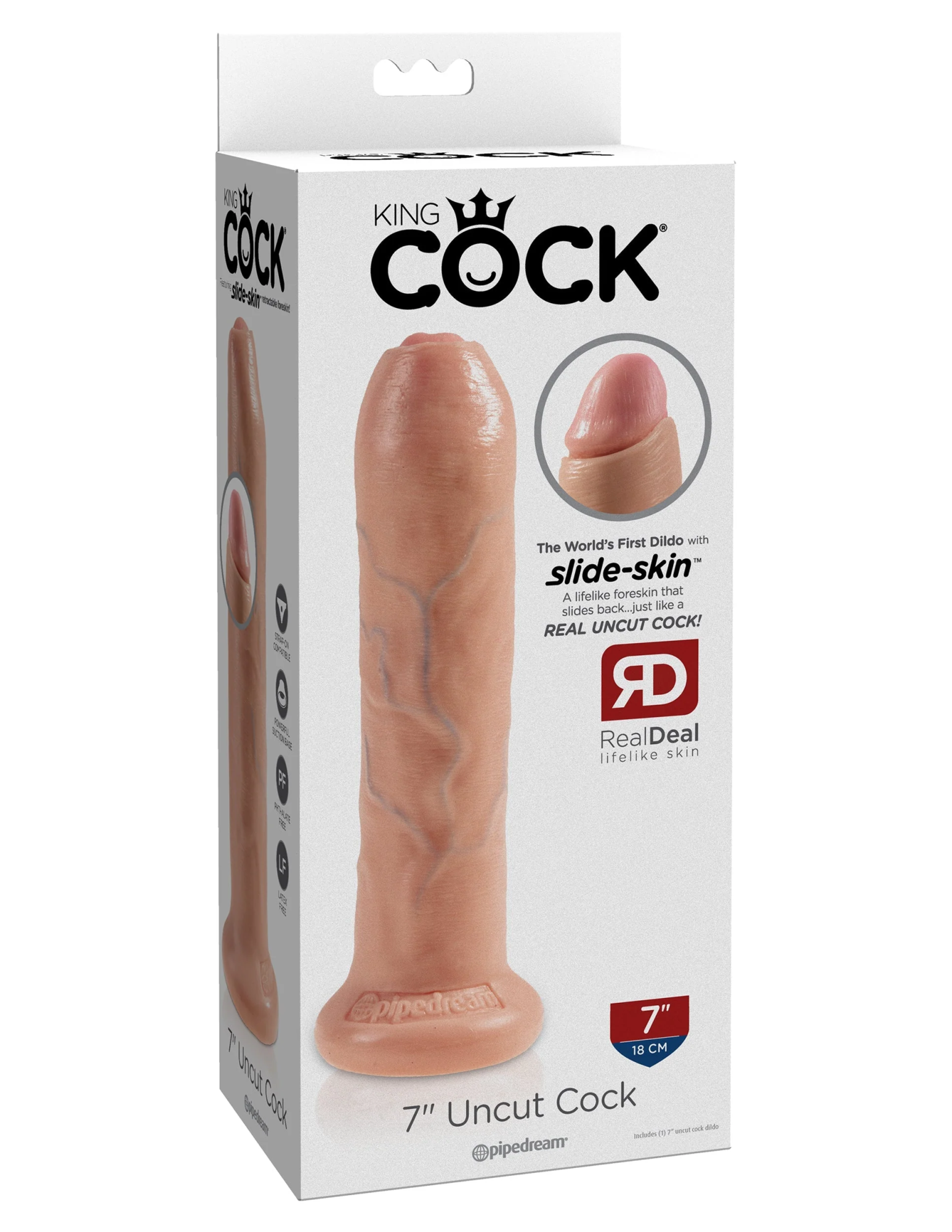 фаллоимитатор king cock 7" uncut - flesh pipedream 556121pd в Мурманске