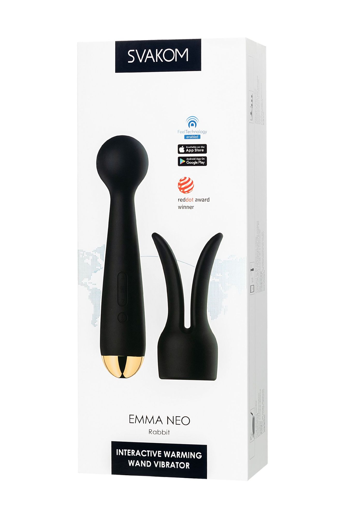 вибратор с насадкой svakom emma neo, силикон, черный, 21 см в Мурманске