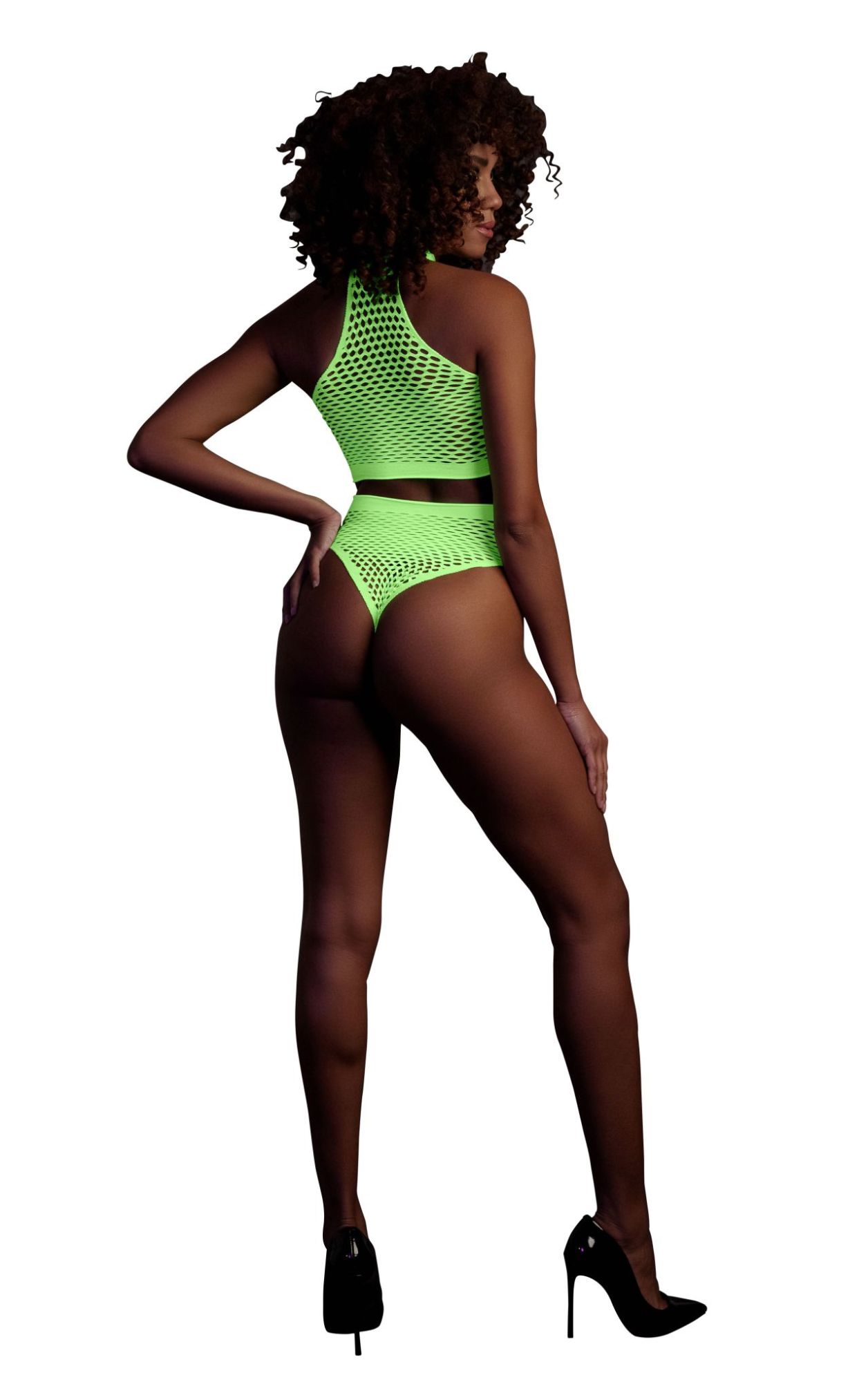Эротическое топ и трусики turtle neck and high waist slip - green - xs/xl в Мурманске