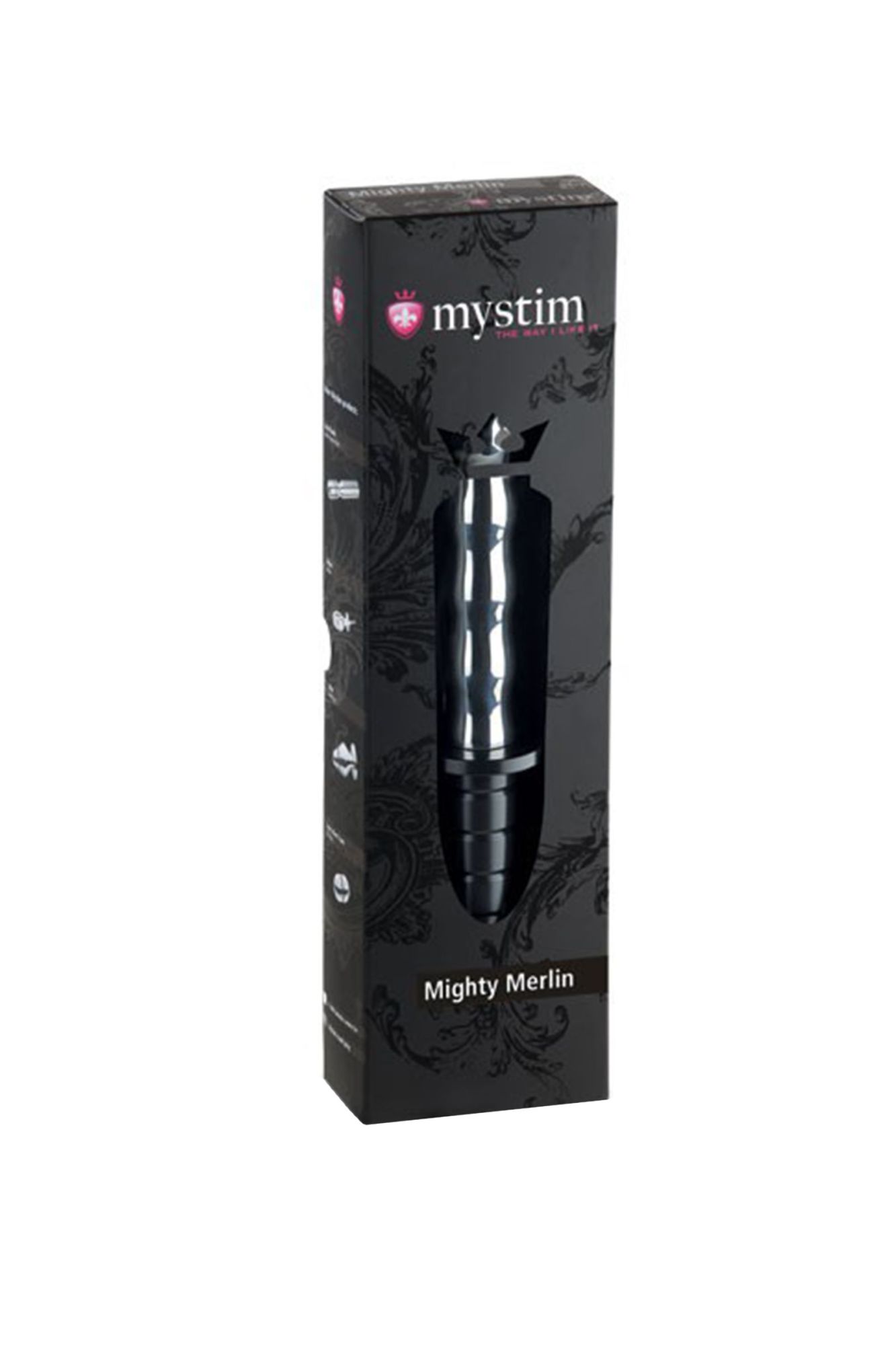 электростимулятор фаллоимитатор mystim mighty merlin, хирургическая сталь, серебряный, 28 см в Мурманске