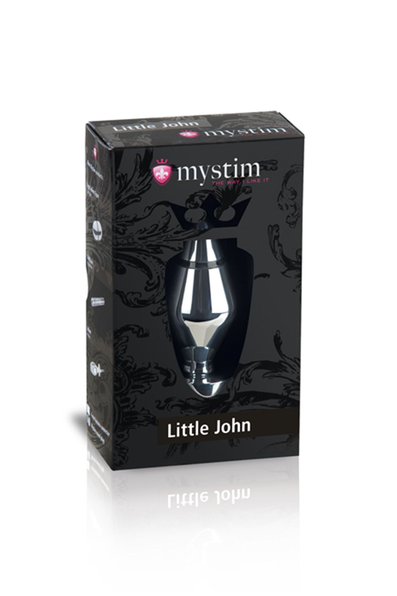 анальная пробка mystim little john s, электростимуляция, хирургическая сталь, серебряная, 9 см, ø 3, в Мурманске