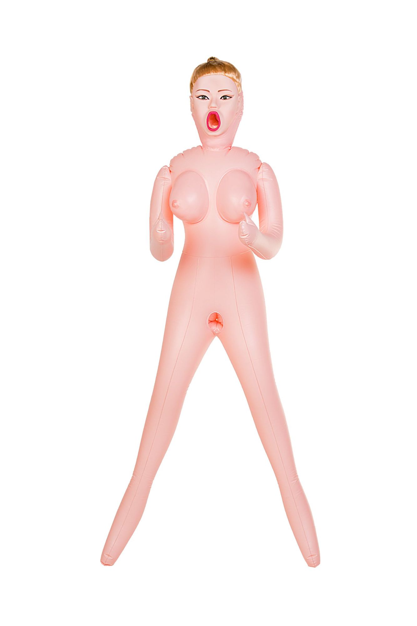 кукла надувная dolls-x by toyfa hannah, блондинка, с тремя отверстиями, кибер вставка: вагина в Мурманске