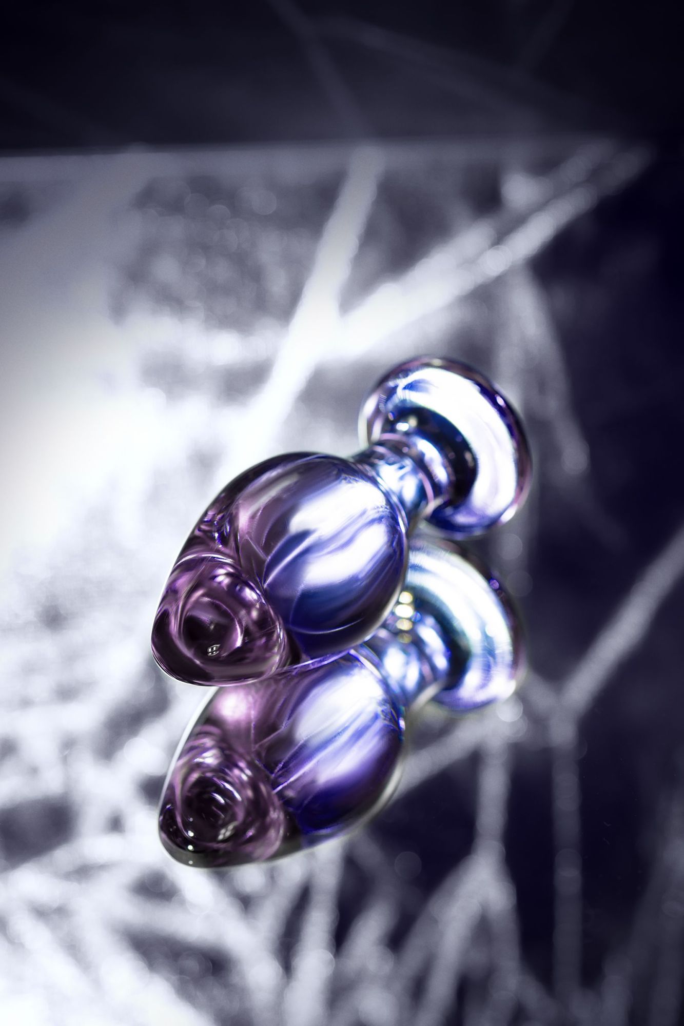 анальная втулка sexus glass, стекло, фиолетовая, 10 см, ø 4 см в Мурманске