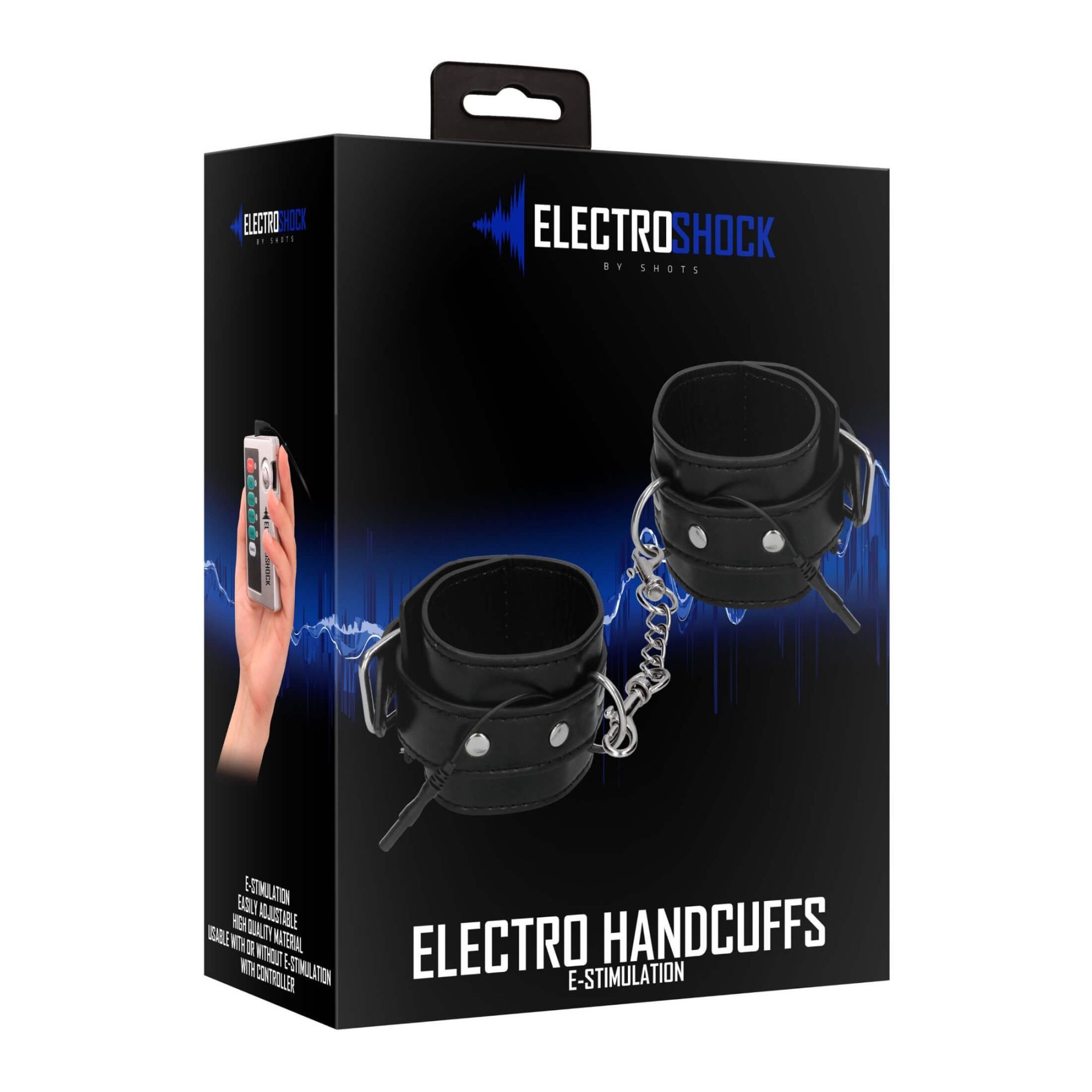 наручники декоративные с электростимуляцией shots media electroshock electro handcuffs, черные в Мурманске