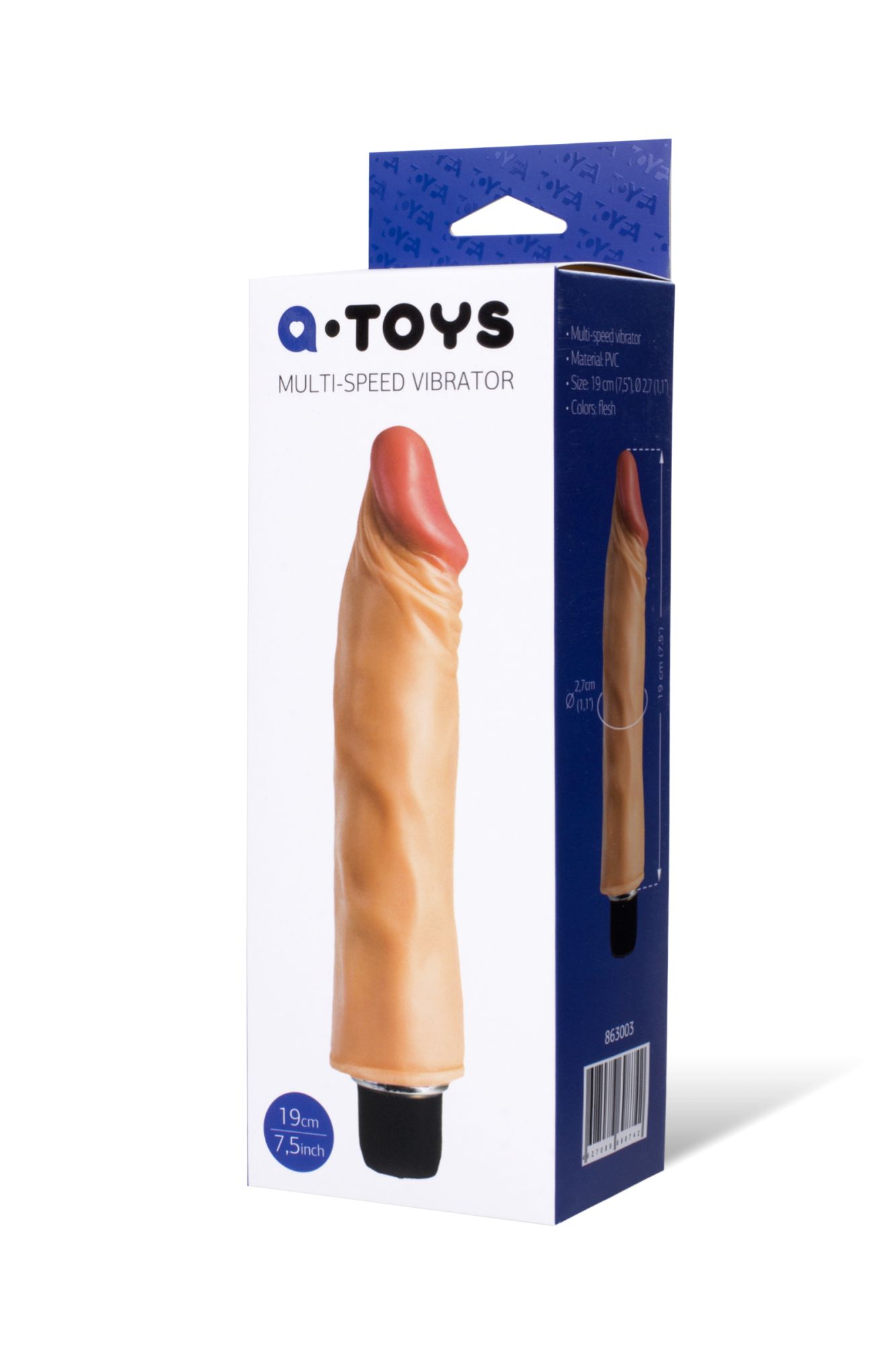 реалистичный вибратор toyfa  a-toys, pvc, телесный, 21 см в Мурманске
