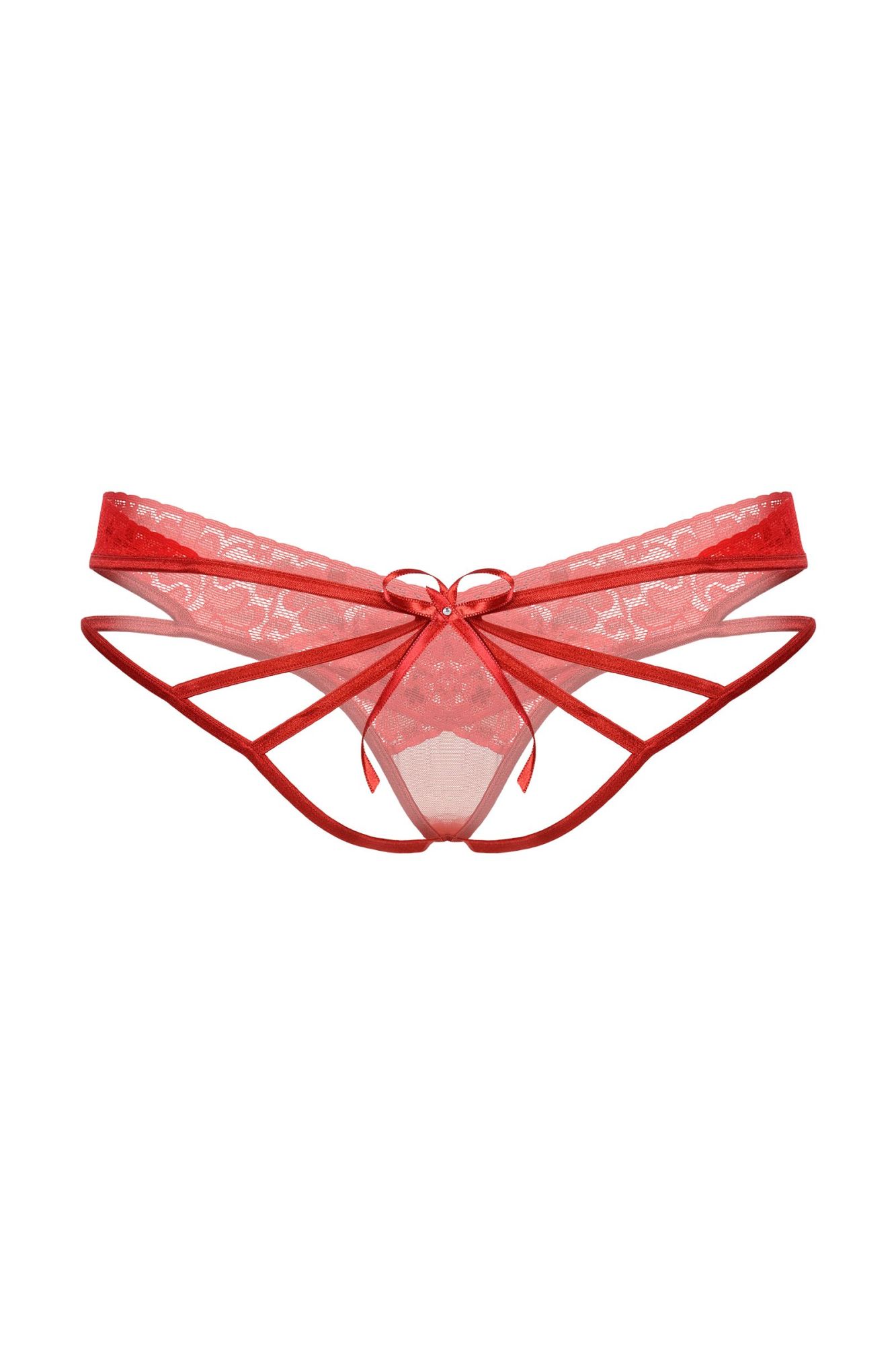 Эротическое стринги с двойным доступом softline collection, красный, m/l в Мурманске