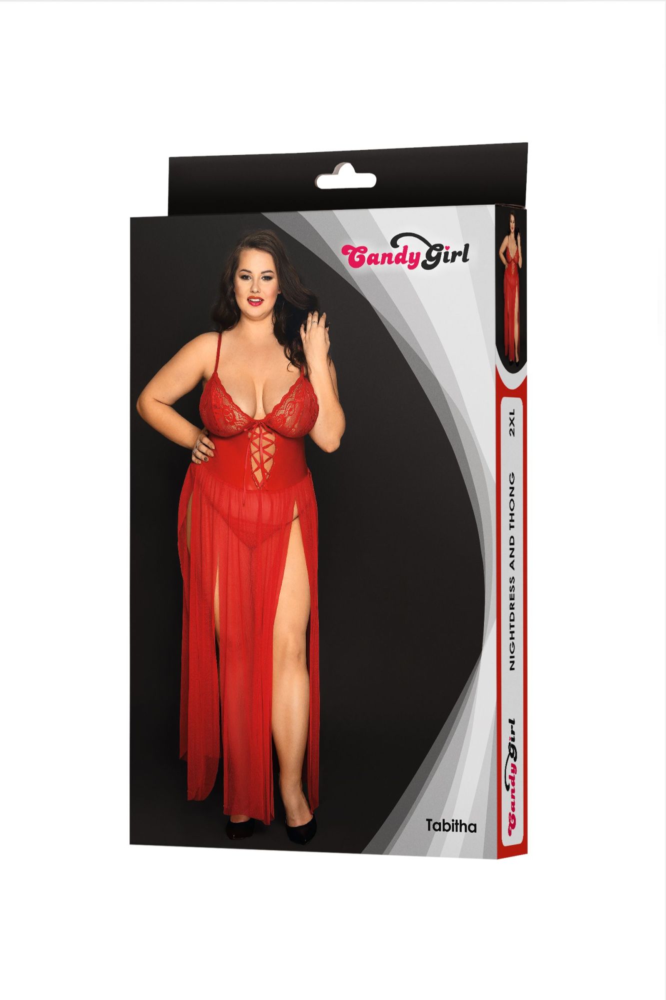 Эротическое комбинация и стринги candy girl tabitha, красные, 2xl в Мурманске