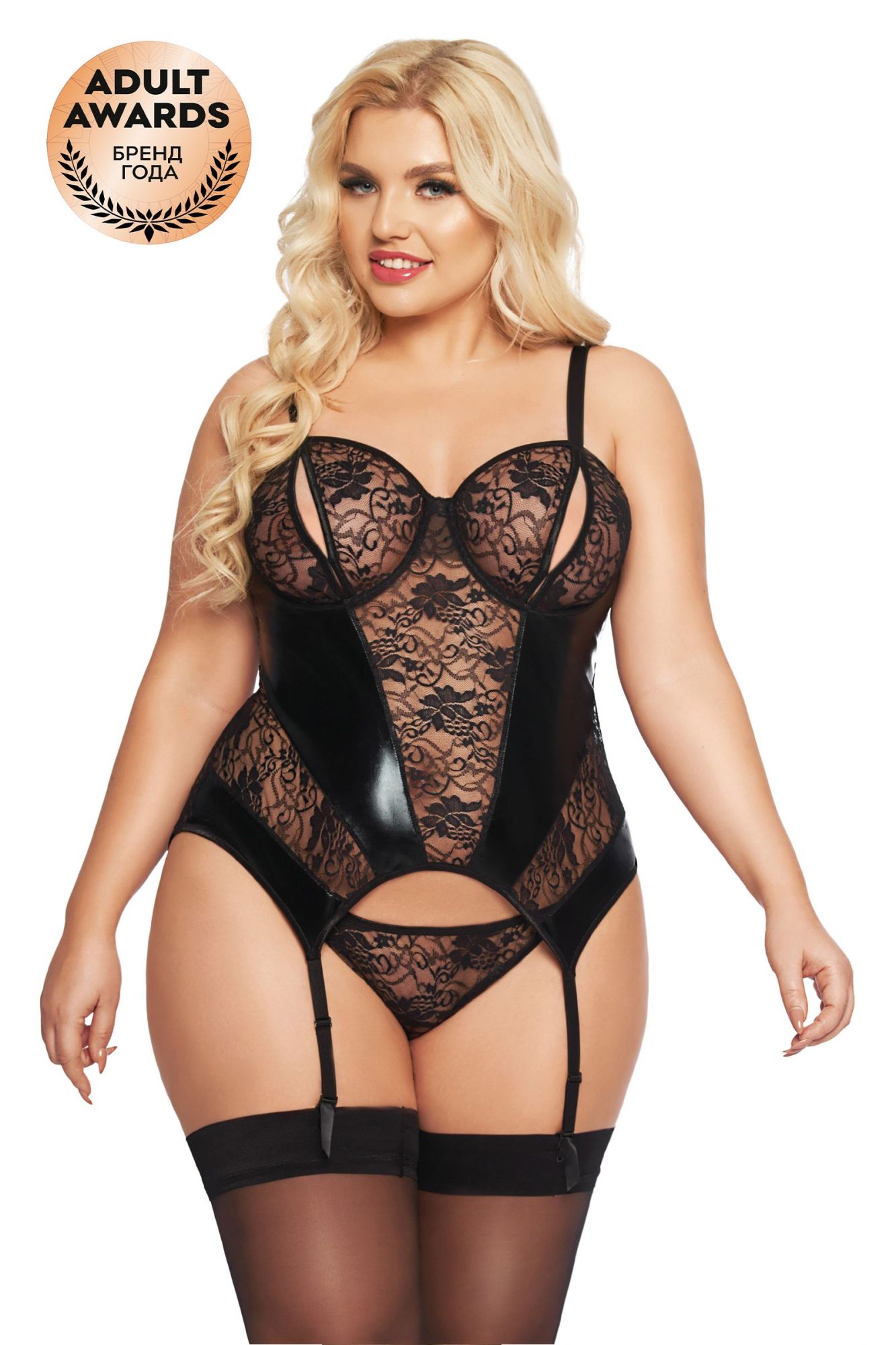 Эротическое корсет с пажами и стринги softline collection jessica, черный, xl в Мурманске