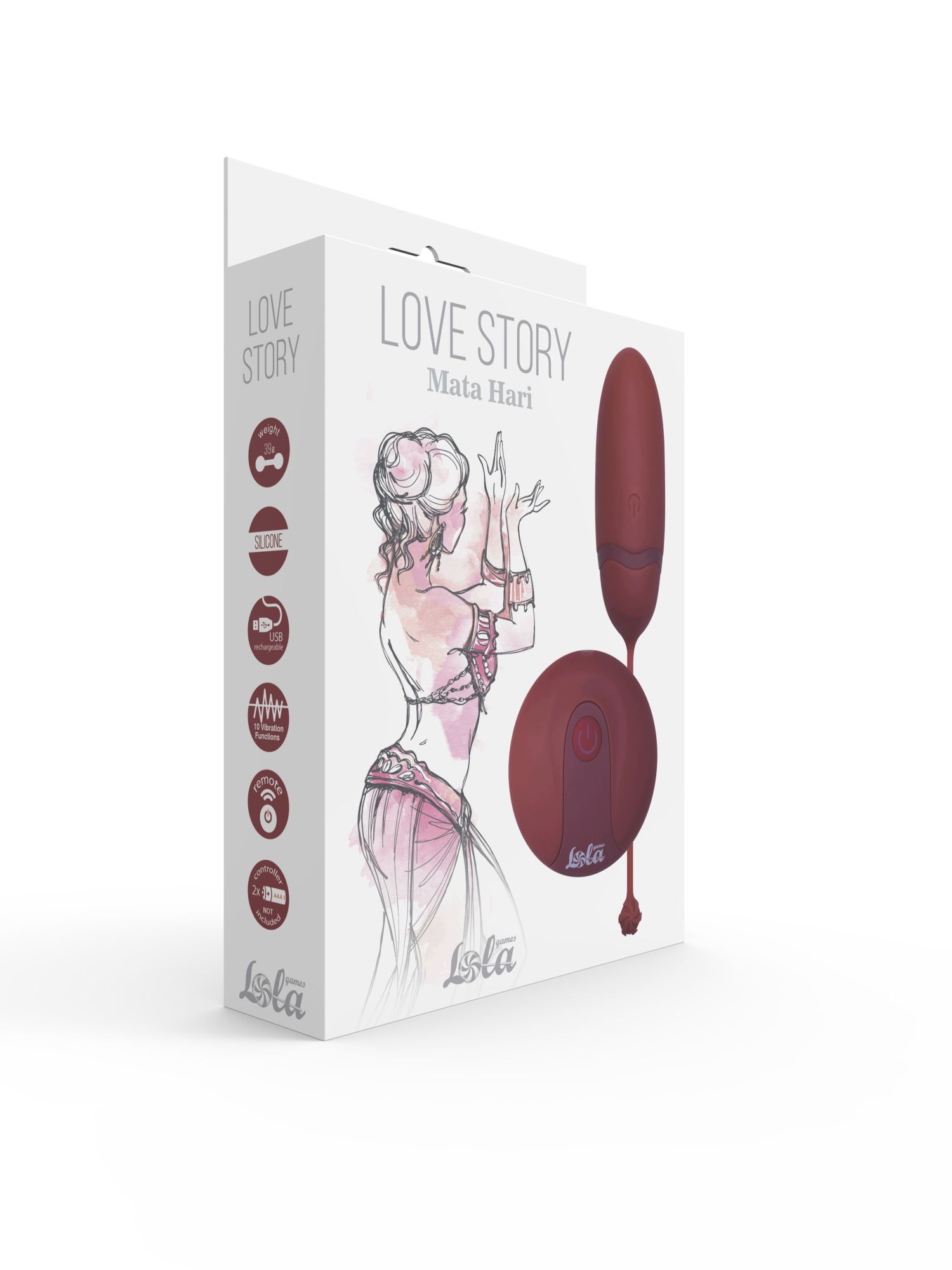 виброяйцо на пульте управления love story mata hari wine red 1800-03lola в Мурманске