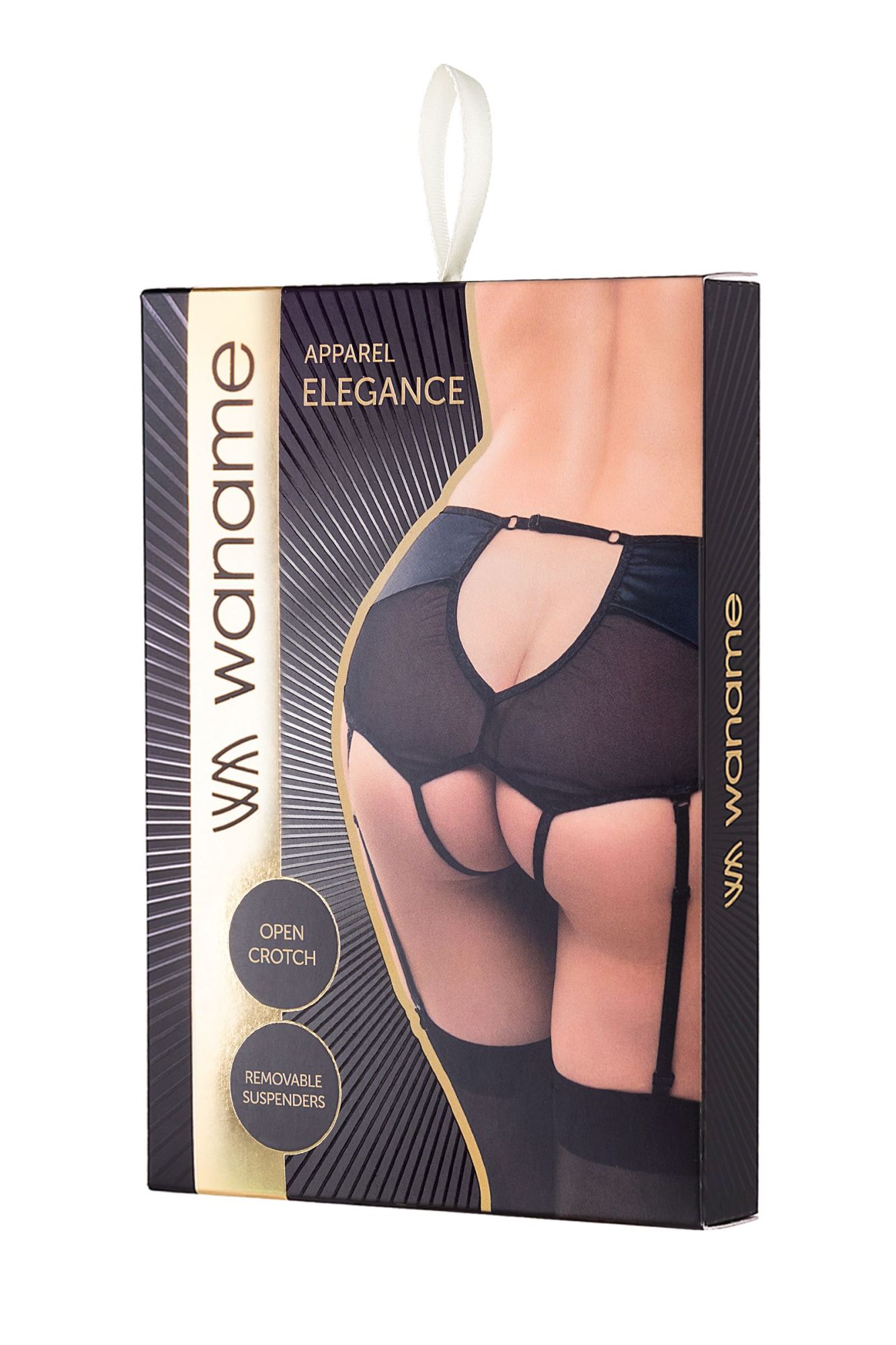 Эротическое эротические трусики-пояс для чулок waname elegance с высокой посадкой, черные 46-48 в Мурманске