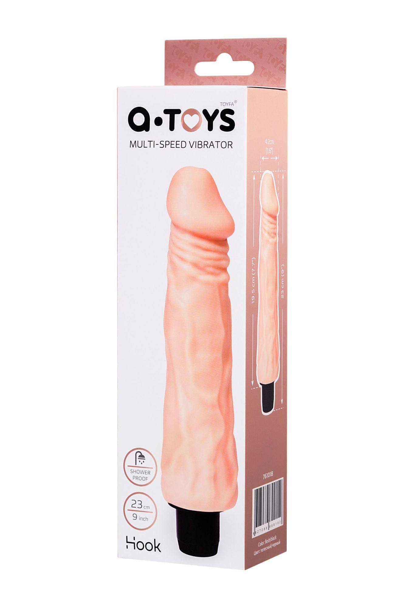 реалистичный вибратор toyfa a-toys hook, tpe, телесный, 23 см в Мурманске