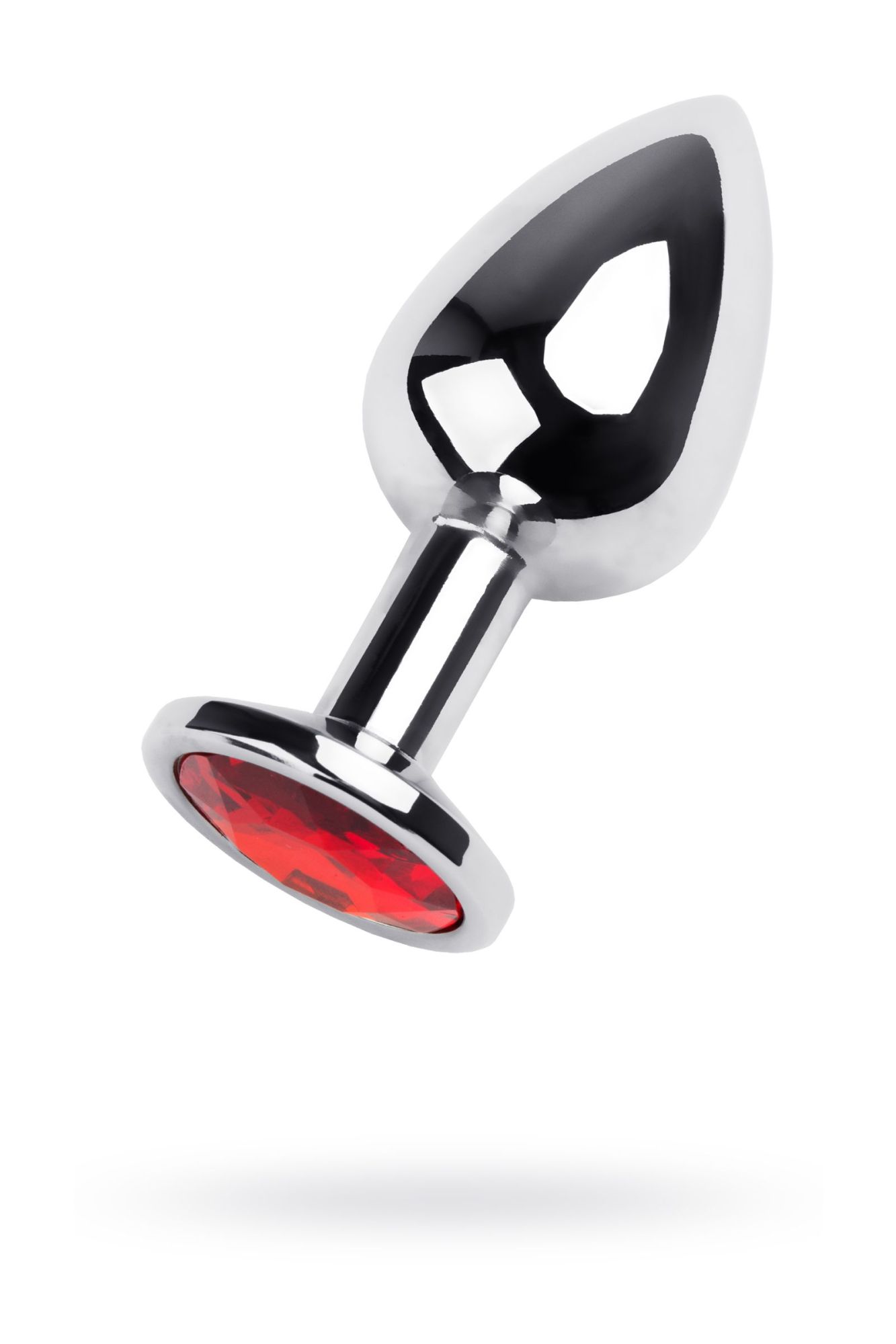 анальная втулка metal by toyfa, металл, серебряная, с красным кристаллом, 8 см, ø 3,5 см, 265 г в Мурманске