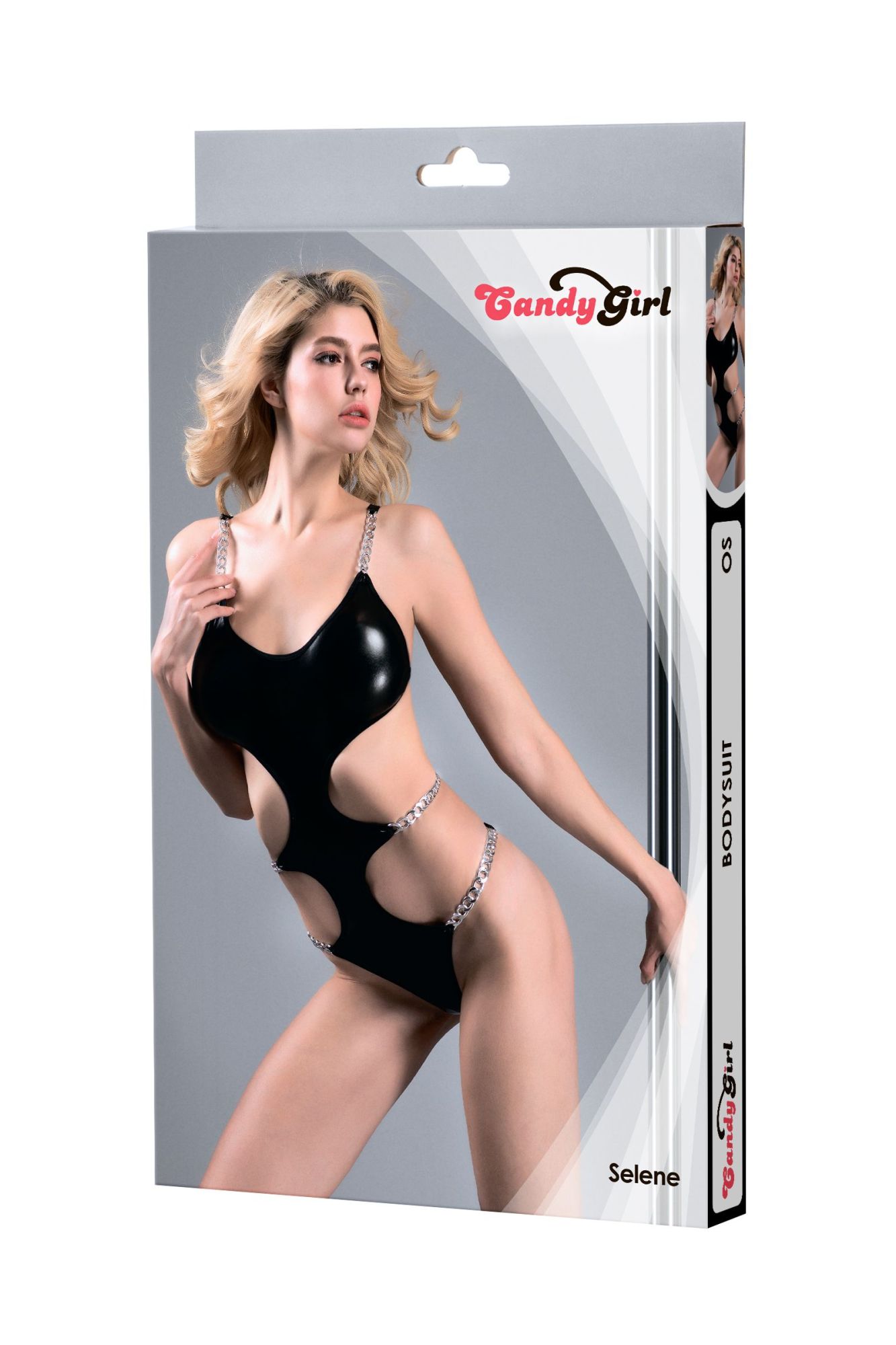 Эротическое боди с металлическими цепочками candy girl selene черное, os в Мурманске
