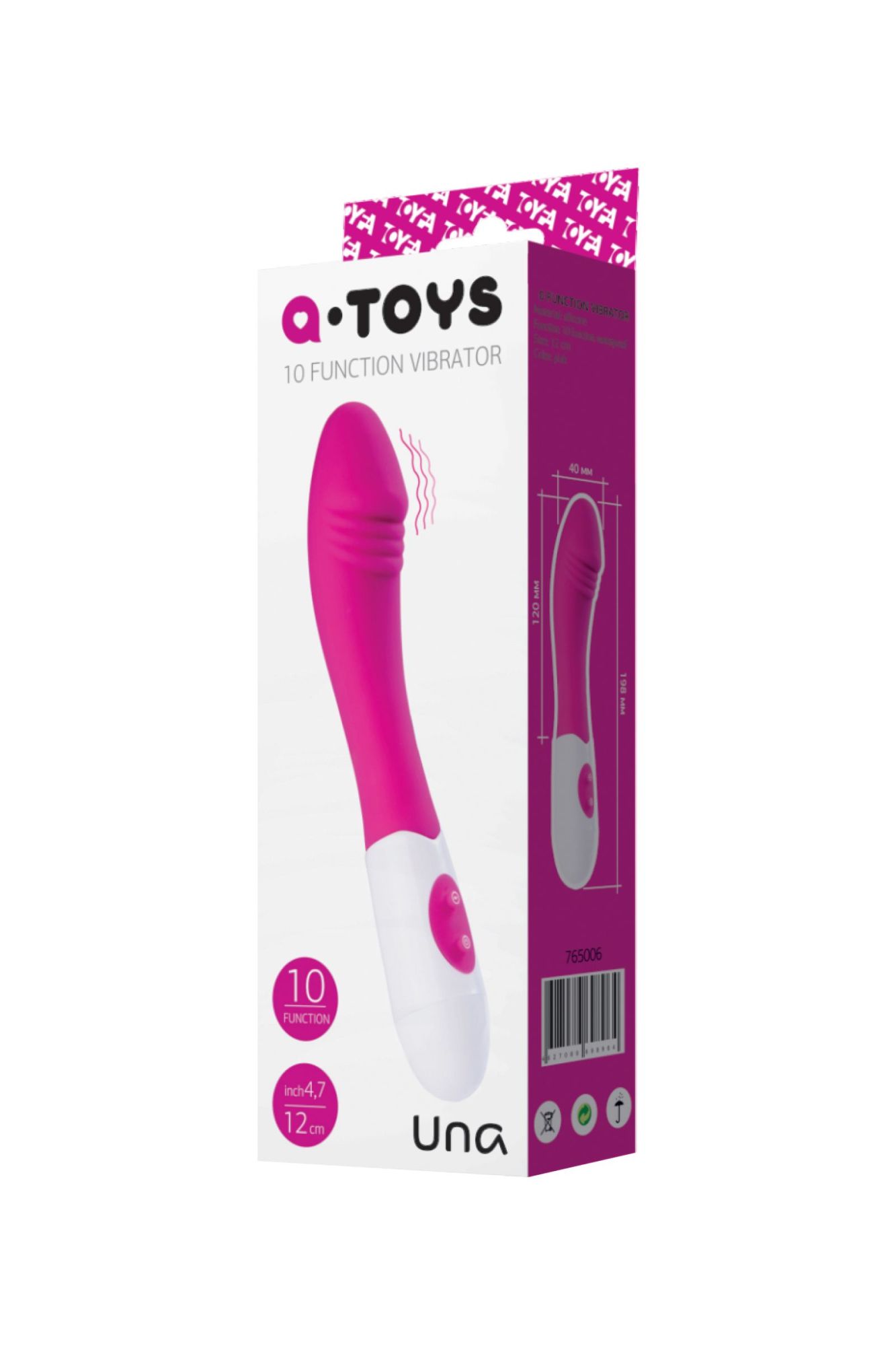 нереалистичный вибратор a-toys by toyfa una, силикон, розовый, 19,8 см в Мурманске