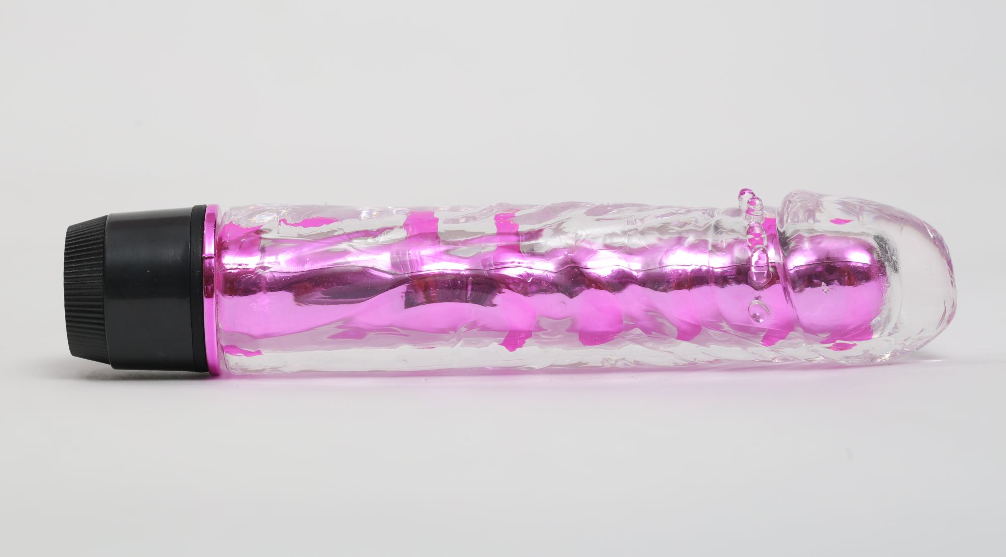 вибратор прозрачный с дополнительными пупырышками розовый 17 х 3,5 см 47487-mm в Мурманске