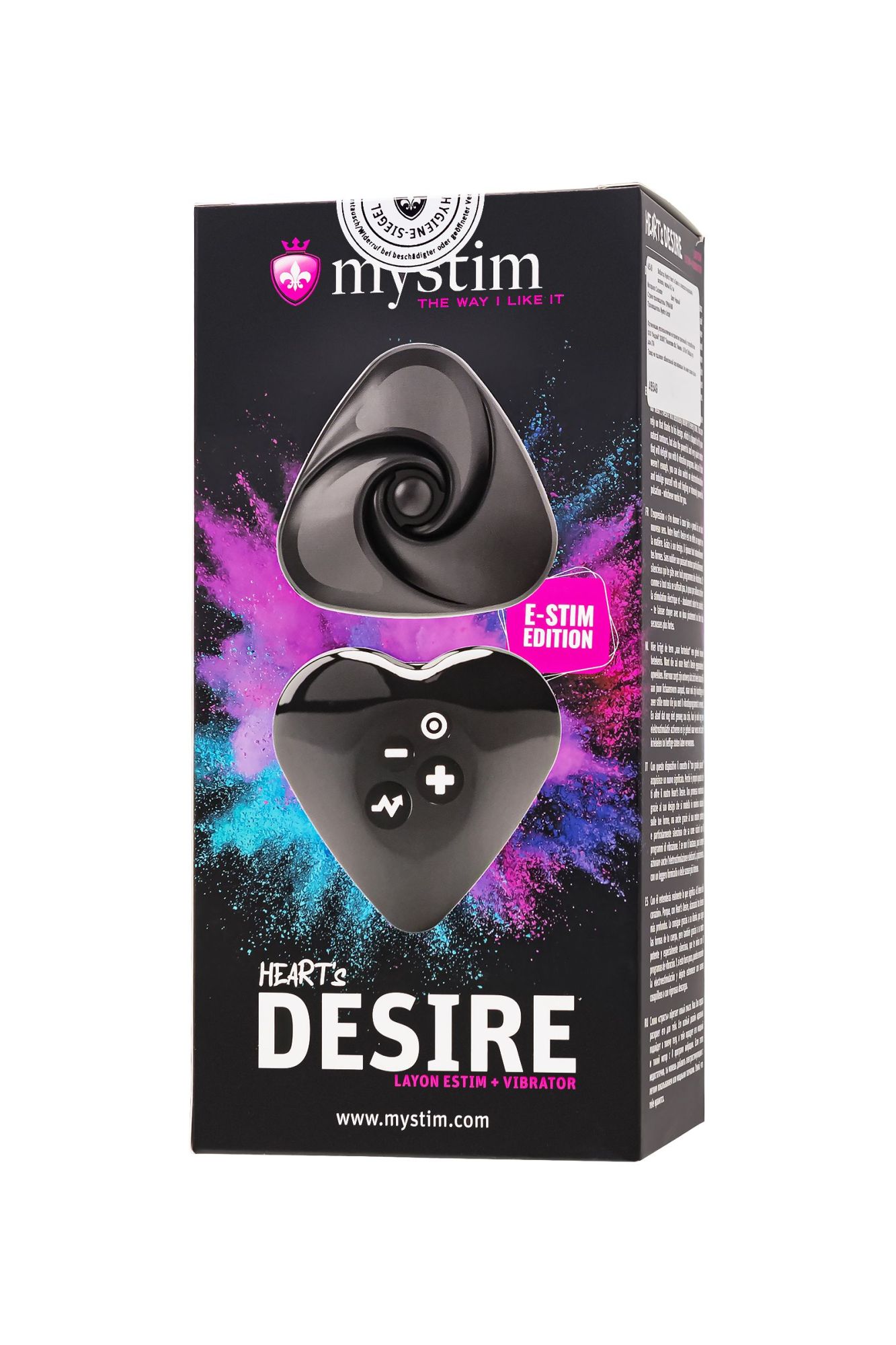 вибратор mystim heart ́s desire с электростимуляцией, силикон, черный, 6,7 см в Мурманске
