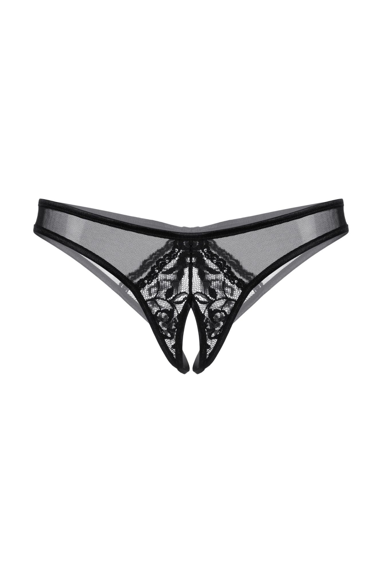 Эротическое трусики открытые с украшениями softline collection, черный, m/l в Мурманске