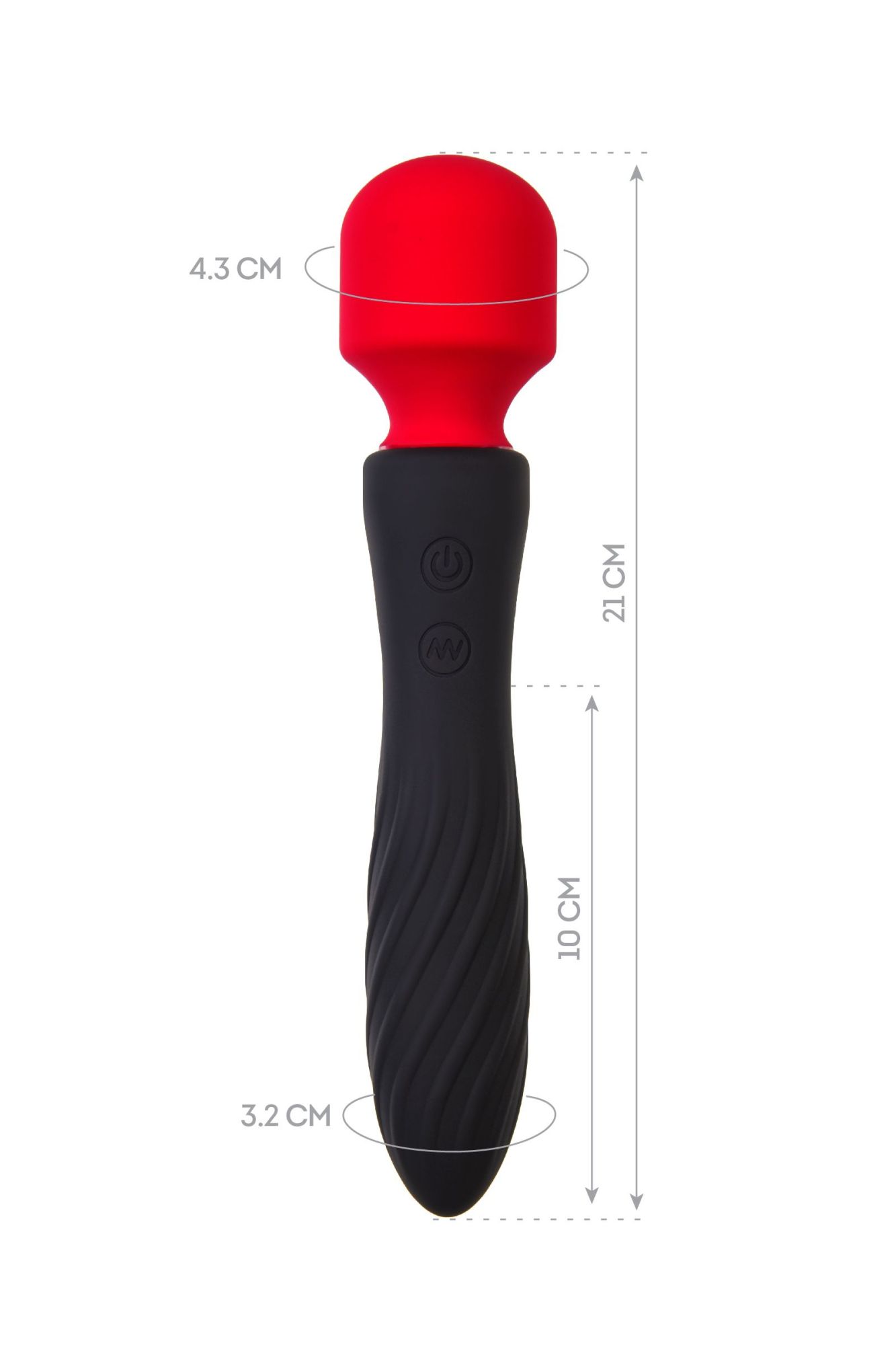 двусторонний вибромассажер black&red by toyfa, силикон, черный, 21 см в Мурманске