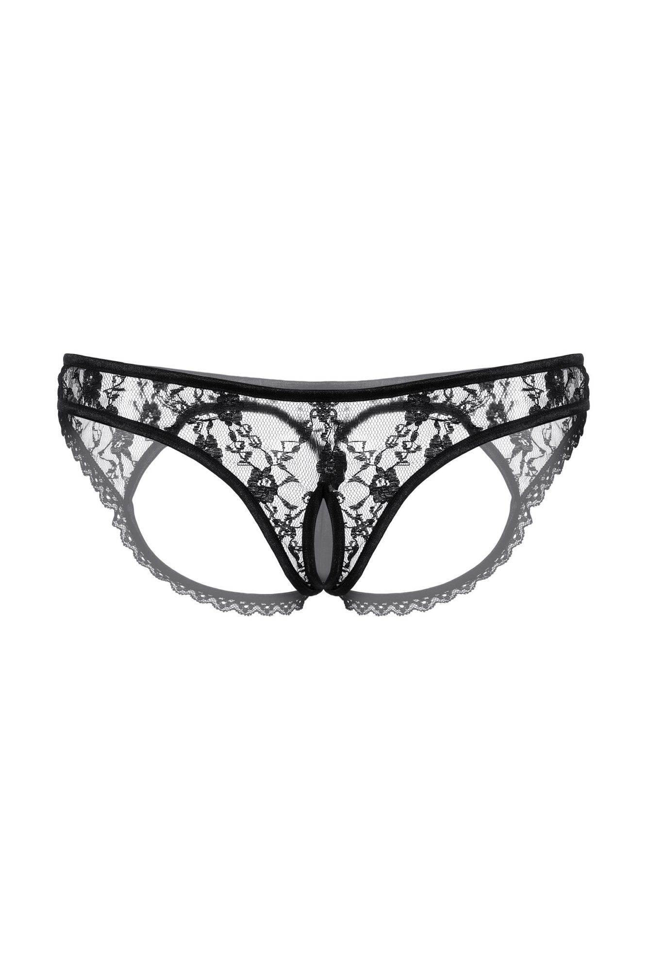 Эротическое трусики с открытыми ягодицами и вырезом softline collection, черный, s/m в Мурманске