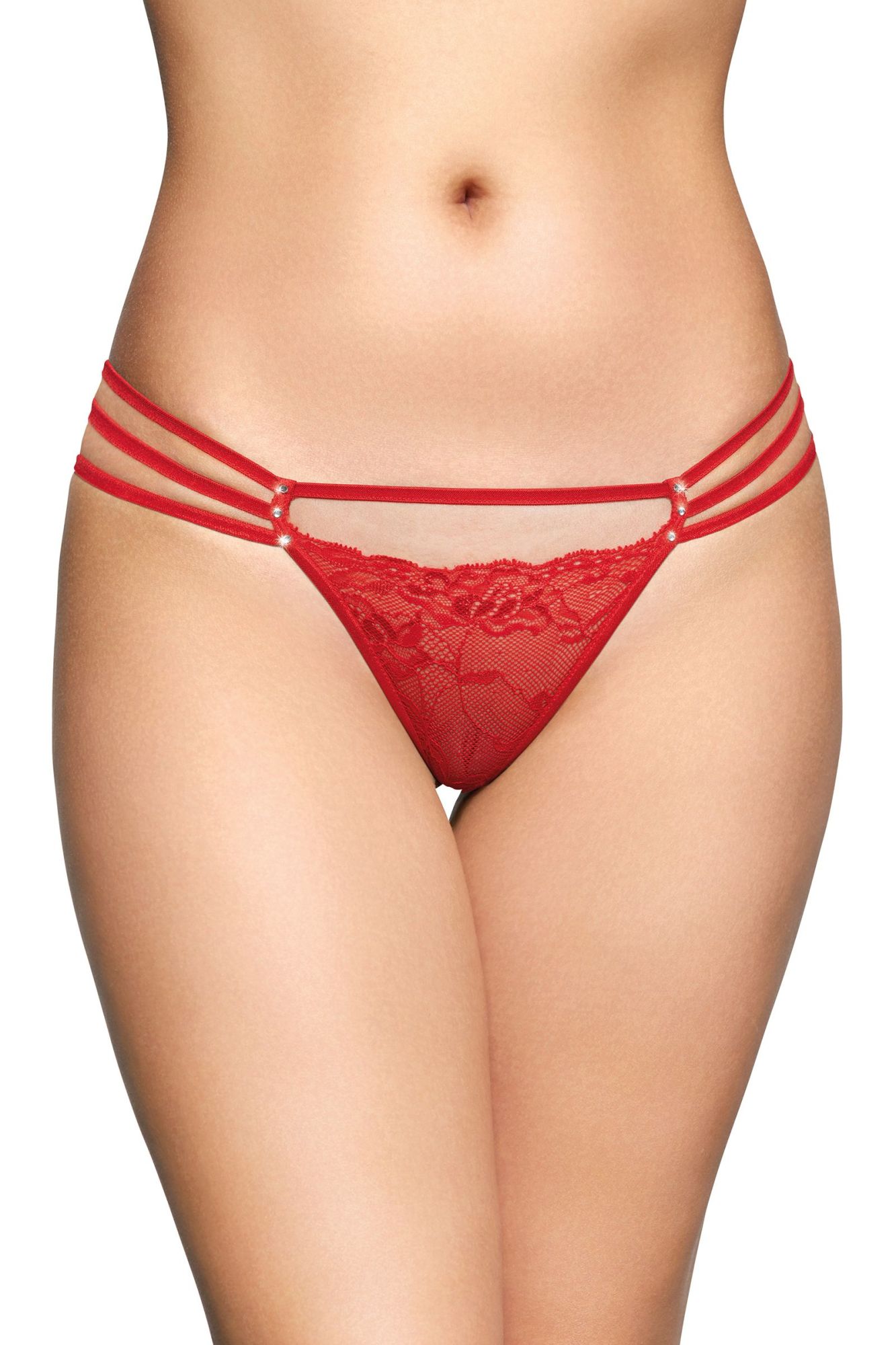 Эротическое стринги со стразами softline collection, красный, s/m в Мурманске