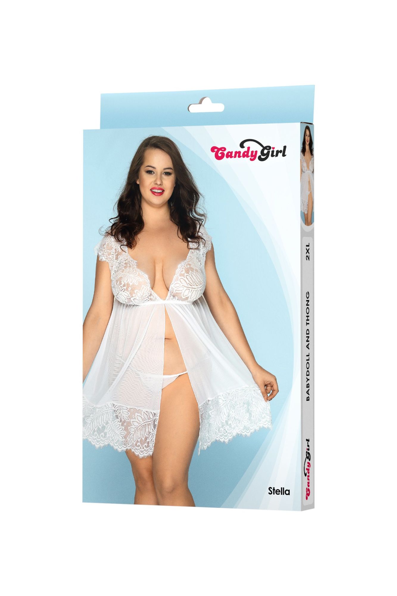 Эротическое комбинация и стринги candy girl stella белые, 2xl в Мурманске