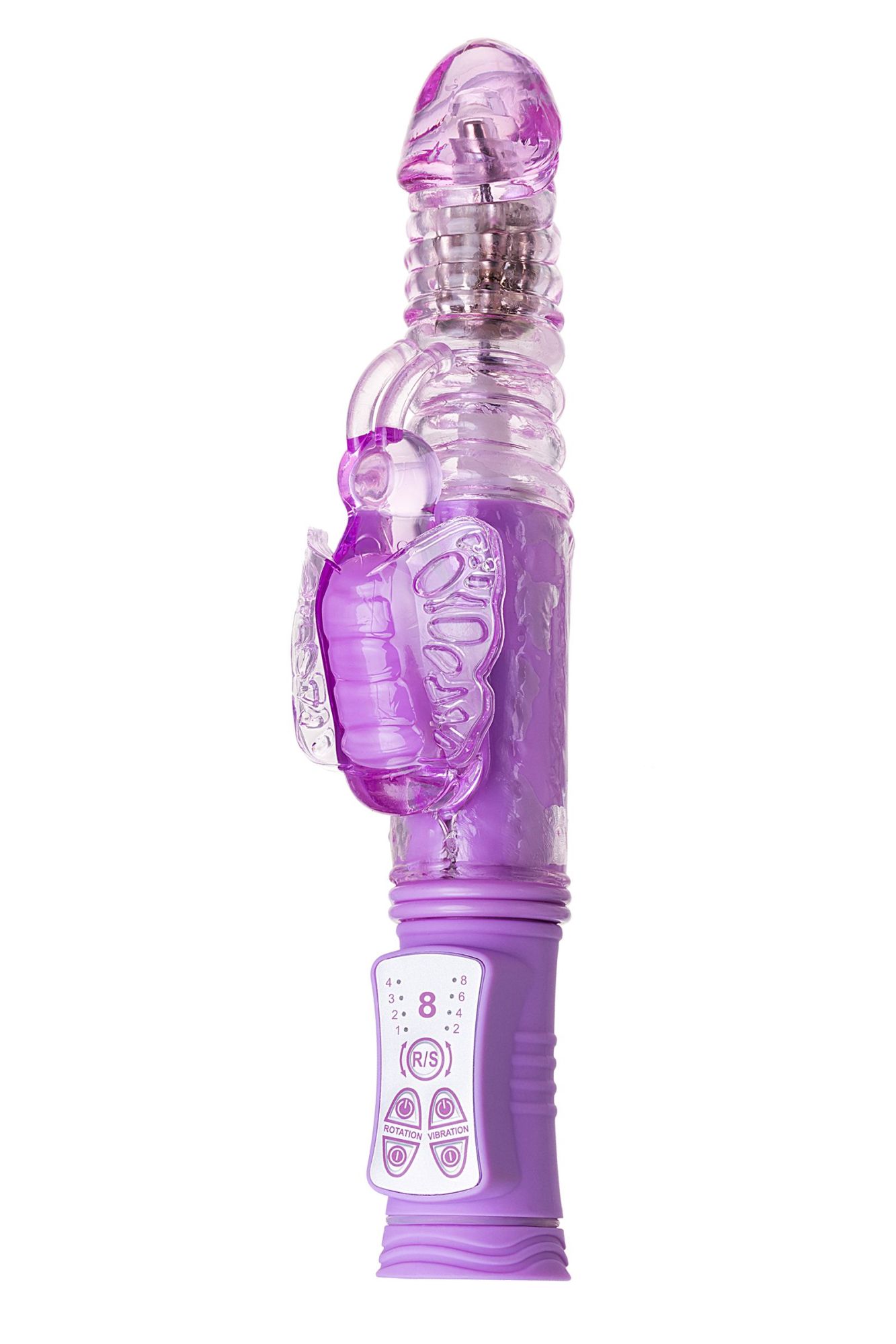 вибратор с клиторальным стимулятором toyfa a-toys serk high-tech fantasy, tpe, фиолетовый, 24,5 см в Мурманске